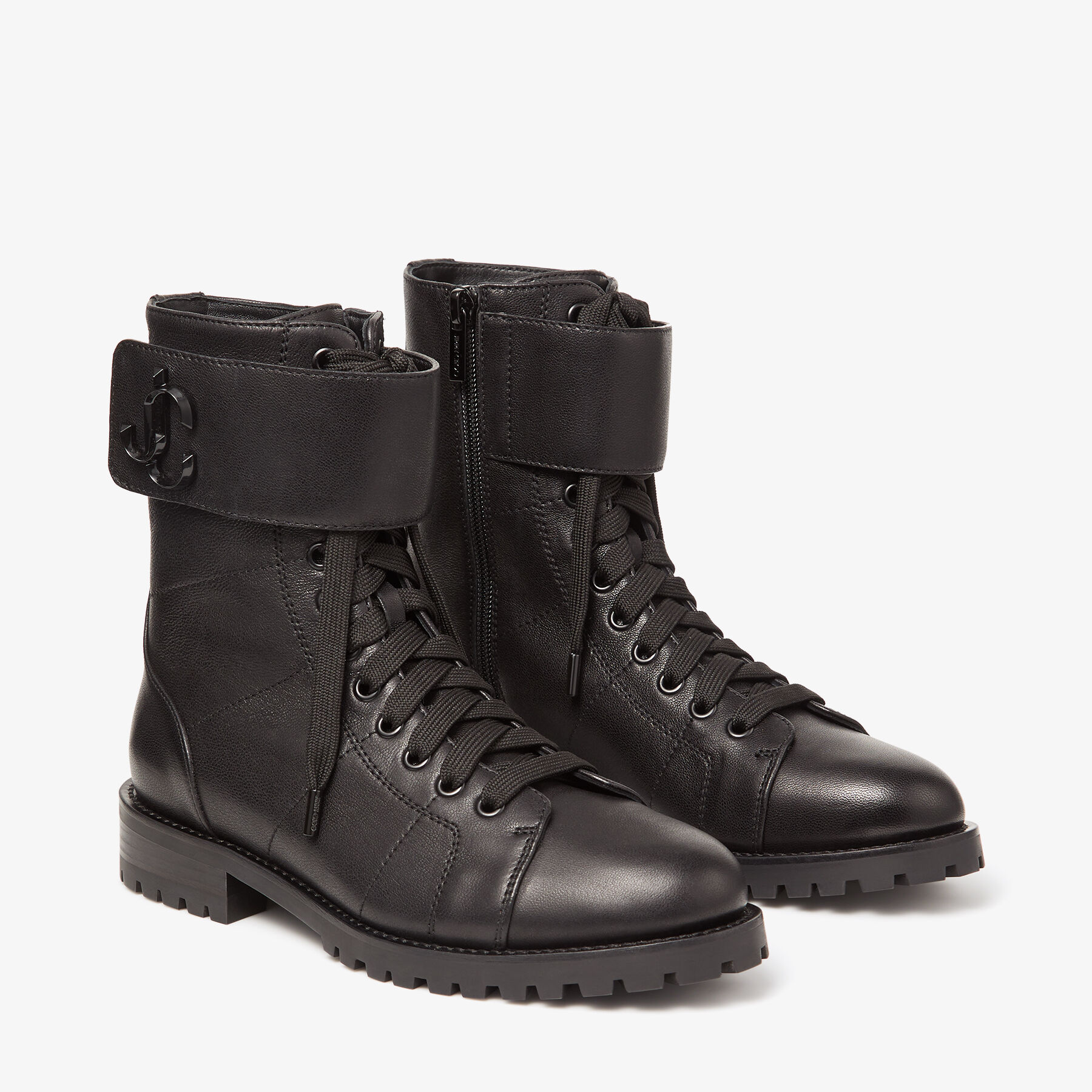 Flat black combat boots store