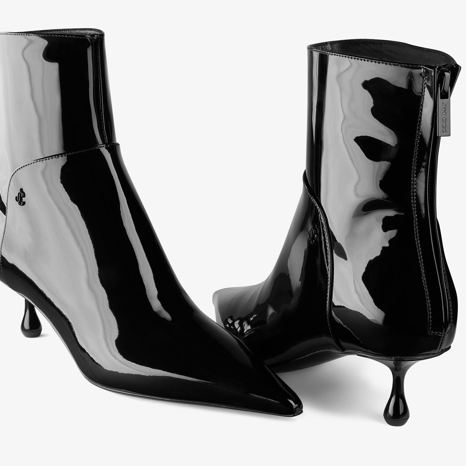 CYCAS AB 50 Black Patent Leather Ankle Boots New Collection