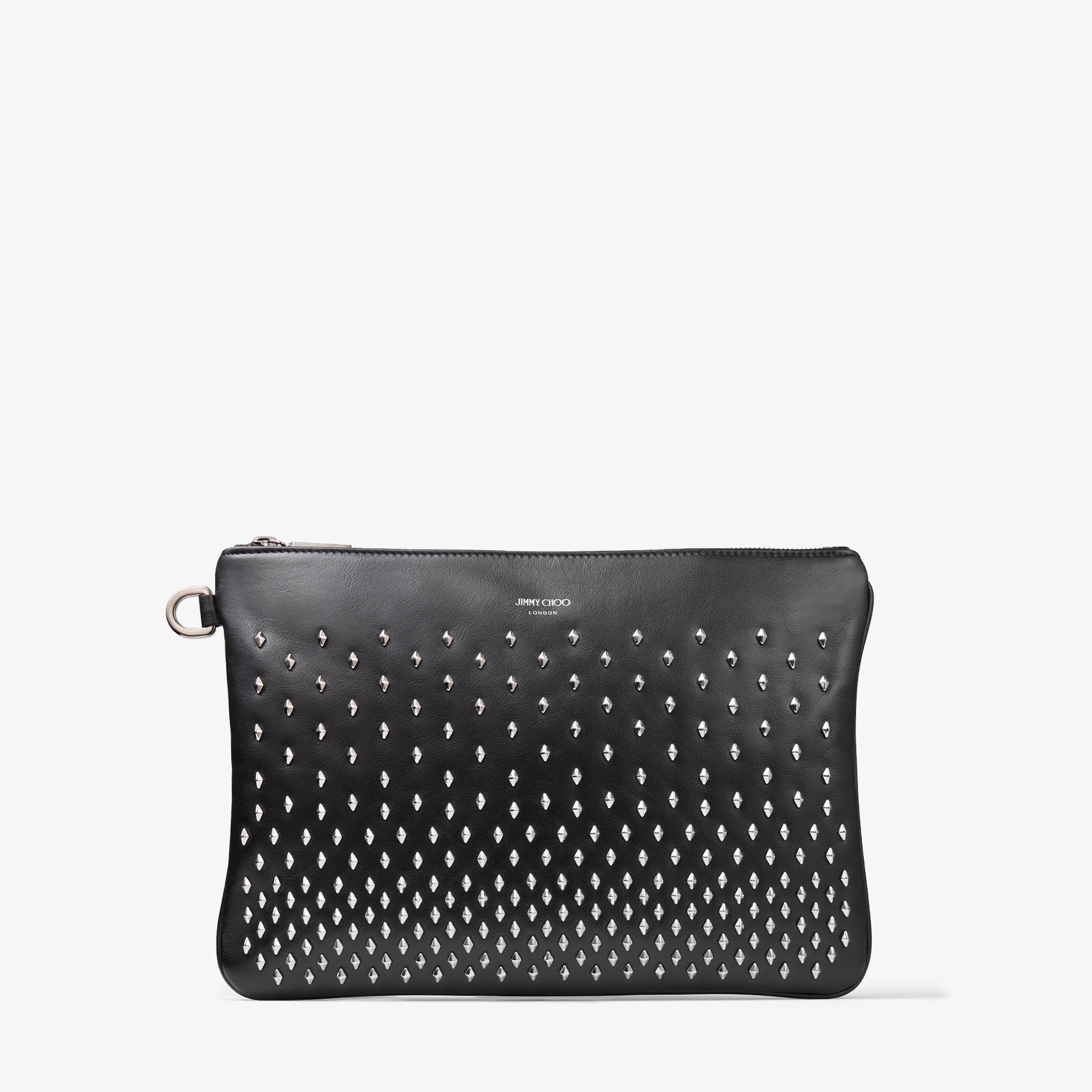 DEREK N Black Leather Clutch Bag with Studs Summer Collection JIMMY CHOO NZ