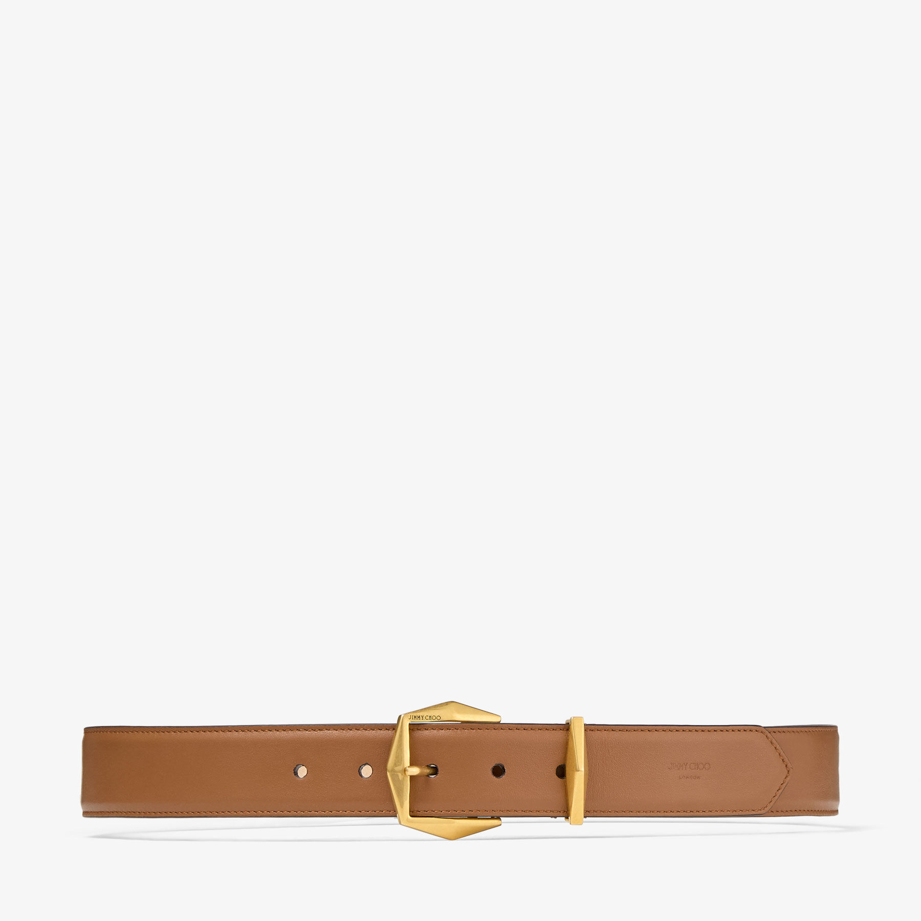 Diamond Tan Leather Diamond Belt JIMMY CHOO