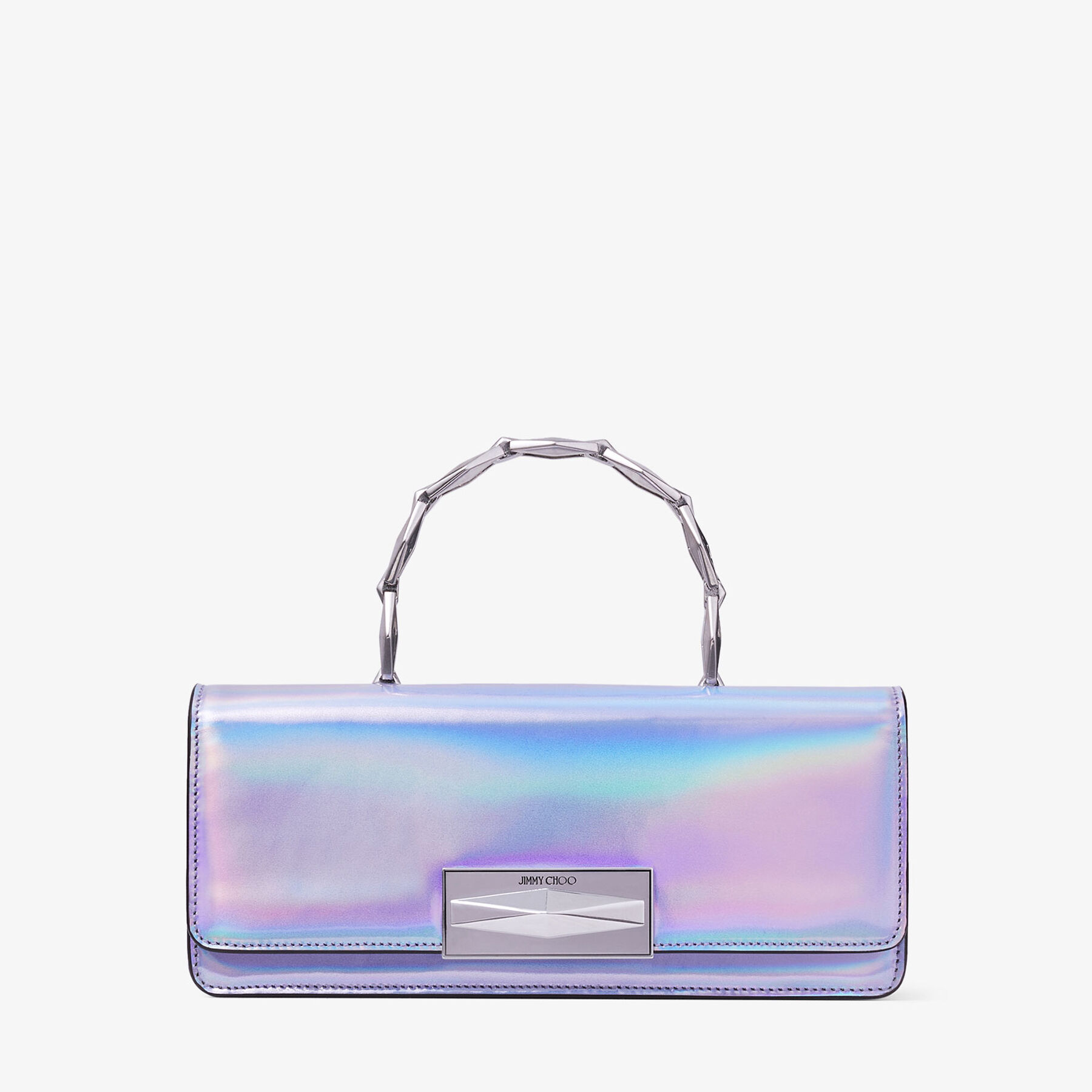 Diamond Chain Top Handle Henkeltasche aus Leder in Tanzanite JIMMY CHOO