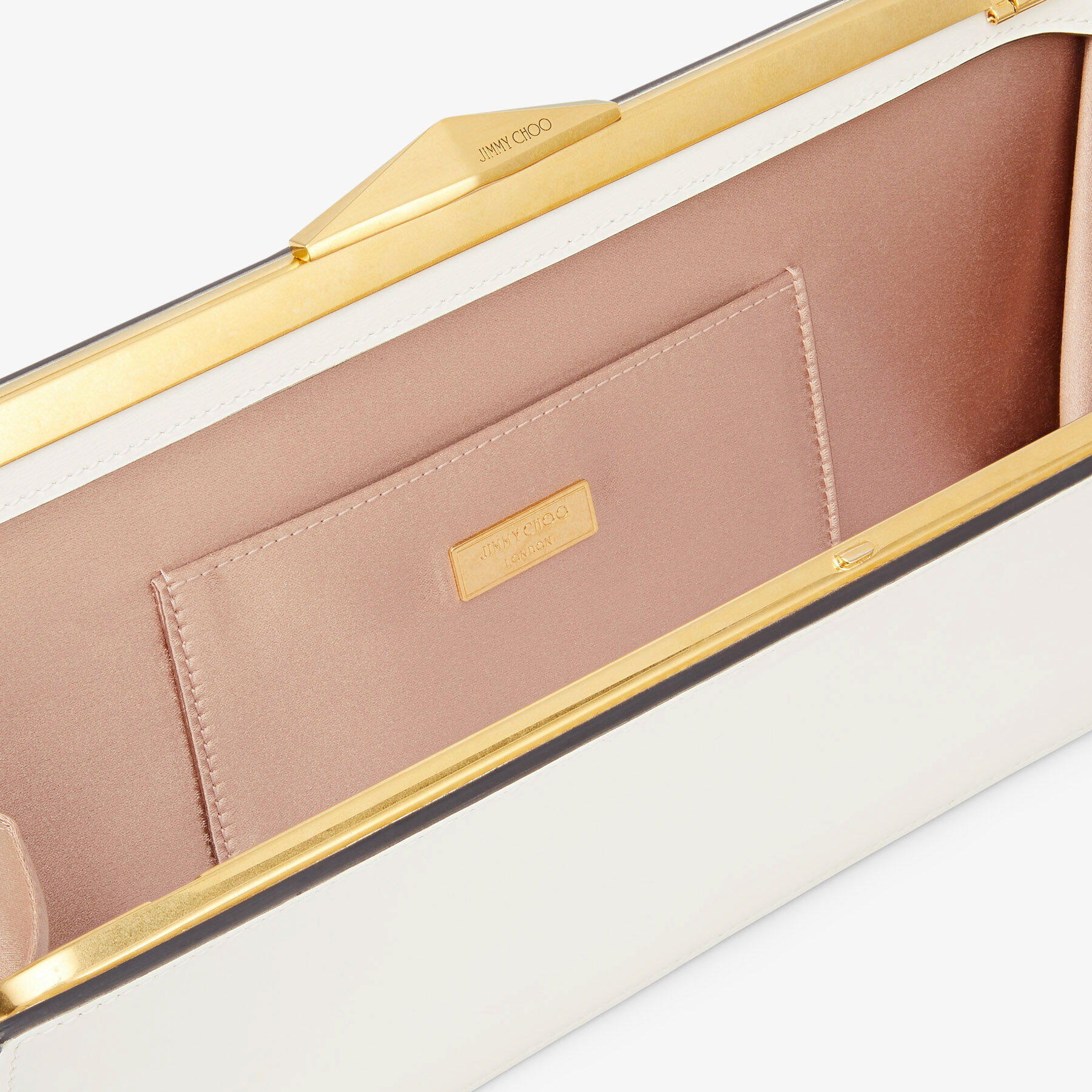 Latte Box Leather Cocktail Clutch DIAMOND COCKTAIL Autumn Collection JIMMY CHOO UK