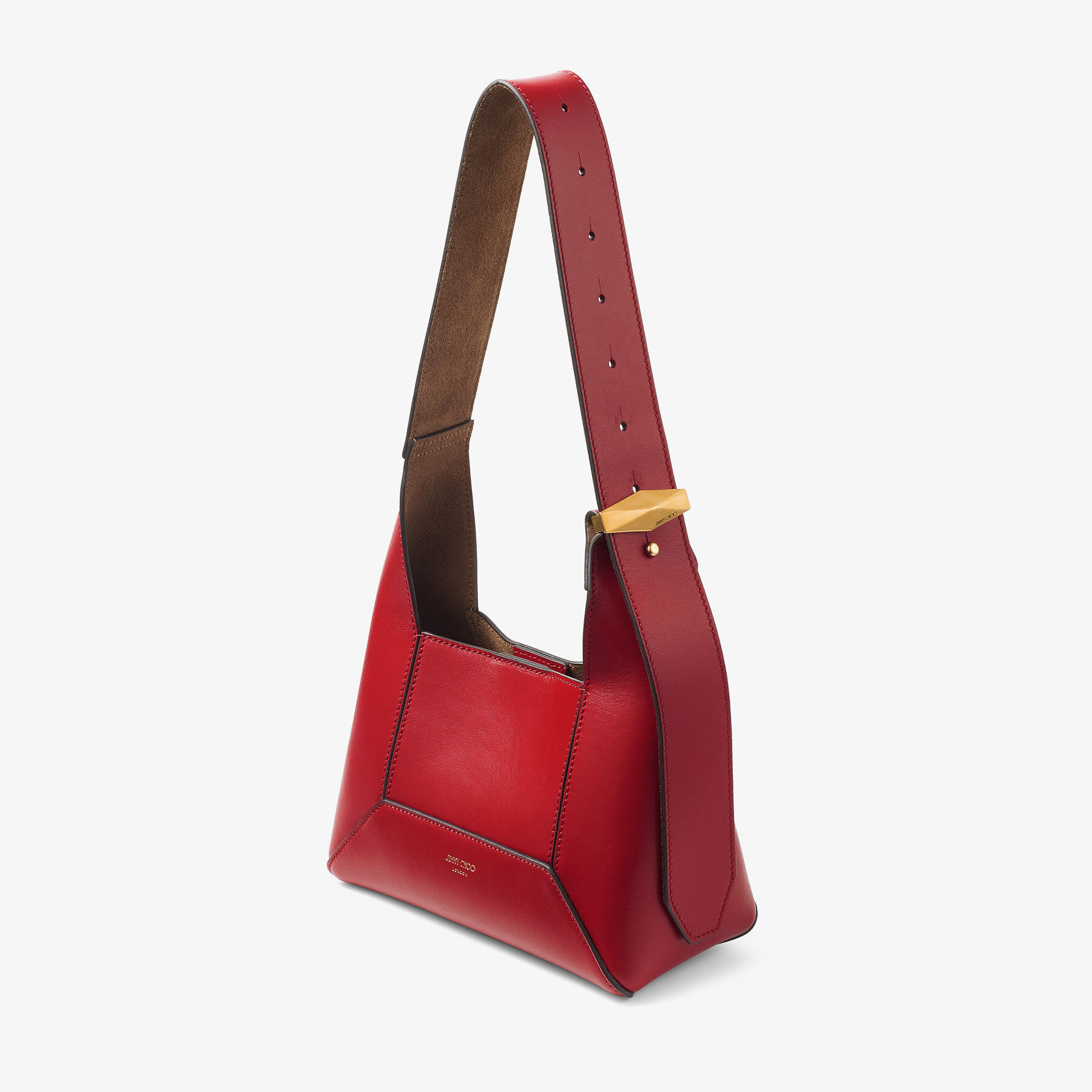 Diamond Hobo S Ruby Red Leather Shoulder Bag JIMMY CHOO