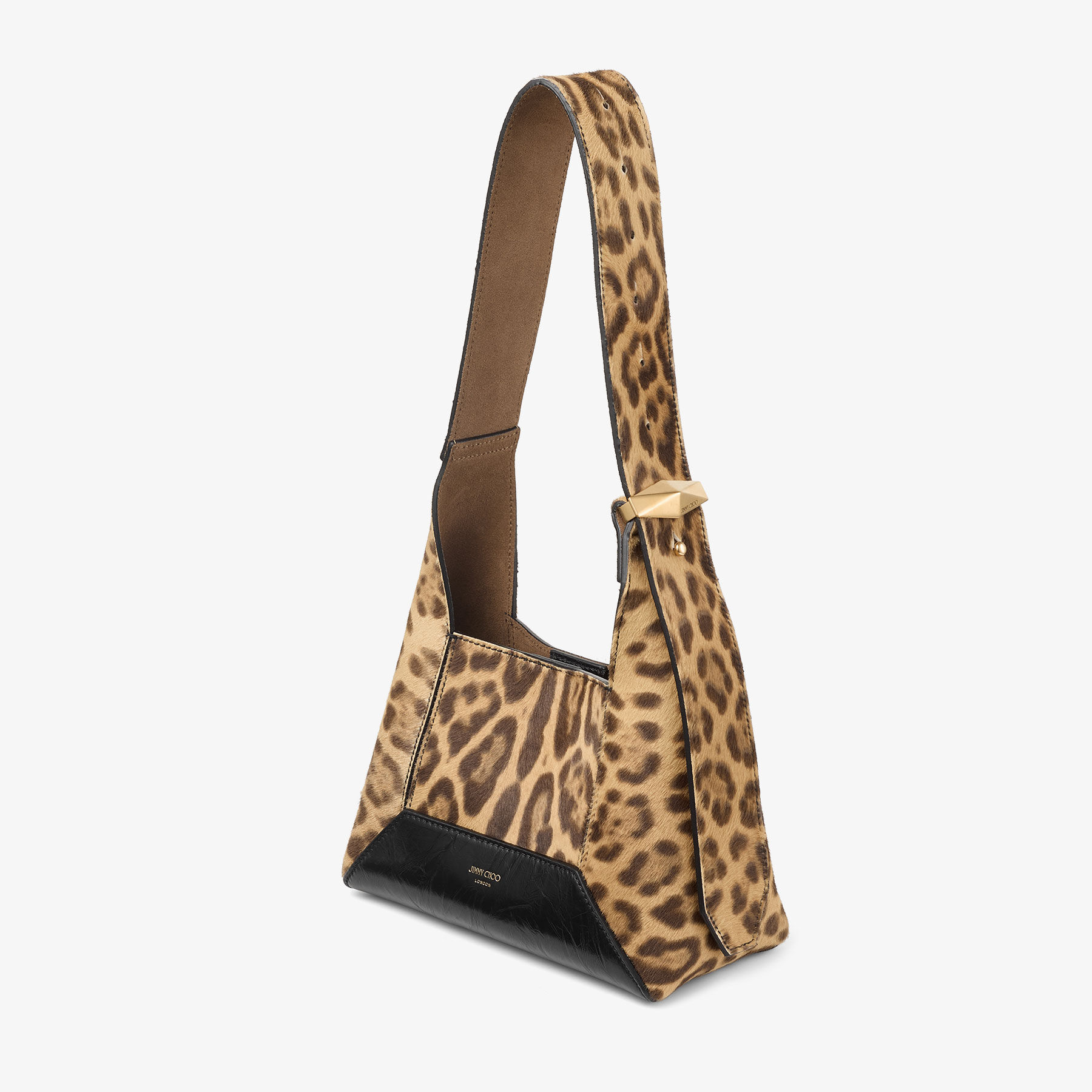 Diamond Hobo S Natural Leopard Print Pony Shoulder Bag JIMMY CHOO