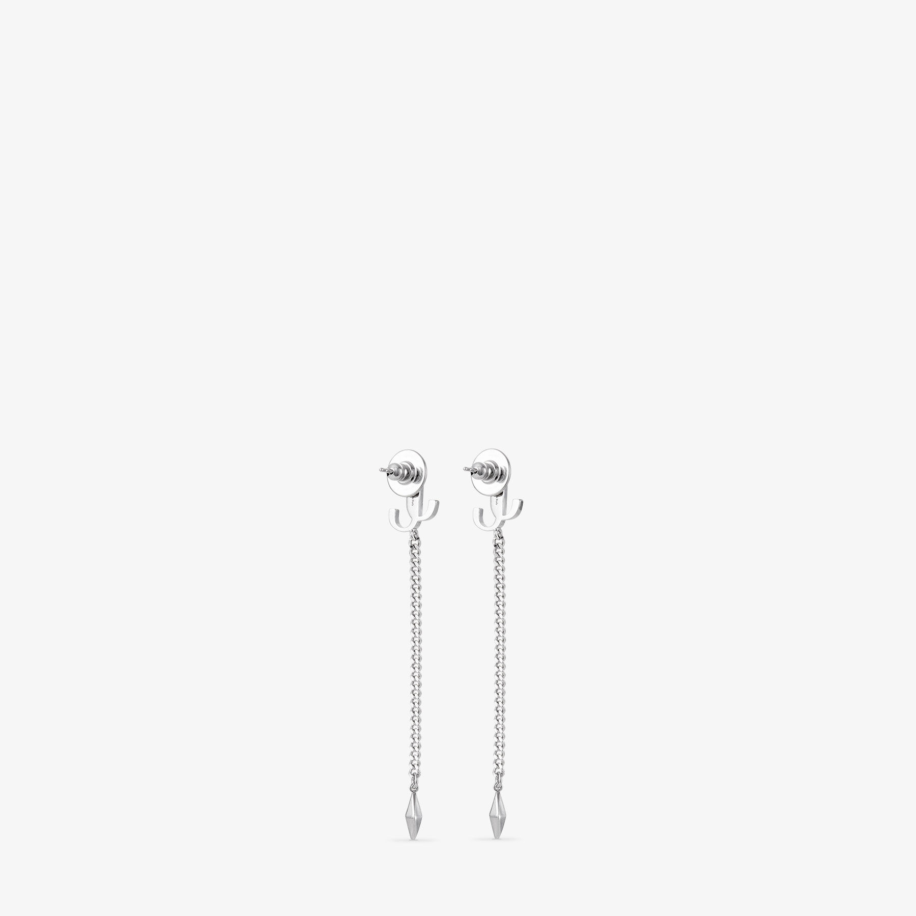 Diamond JC Drops | Silver Finish Earrings | JIMMY CHOO
