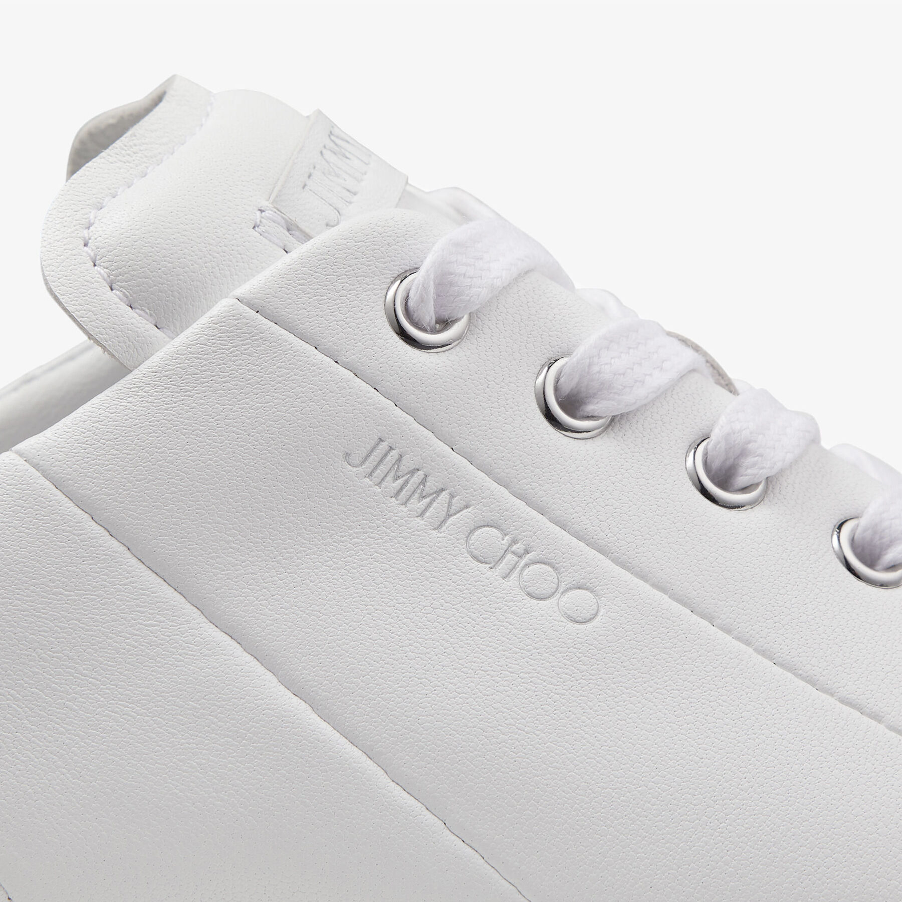White Nappa Leather Low Top Trainers DIAMOND LIGHT F Spring