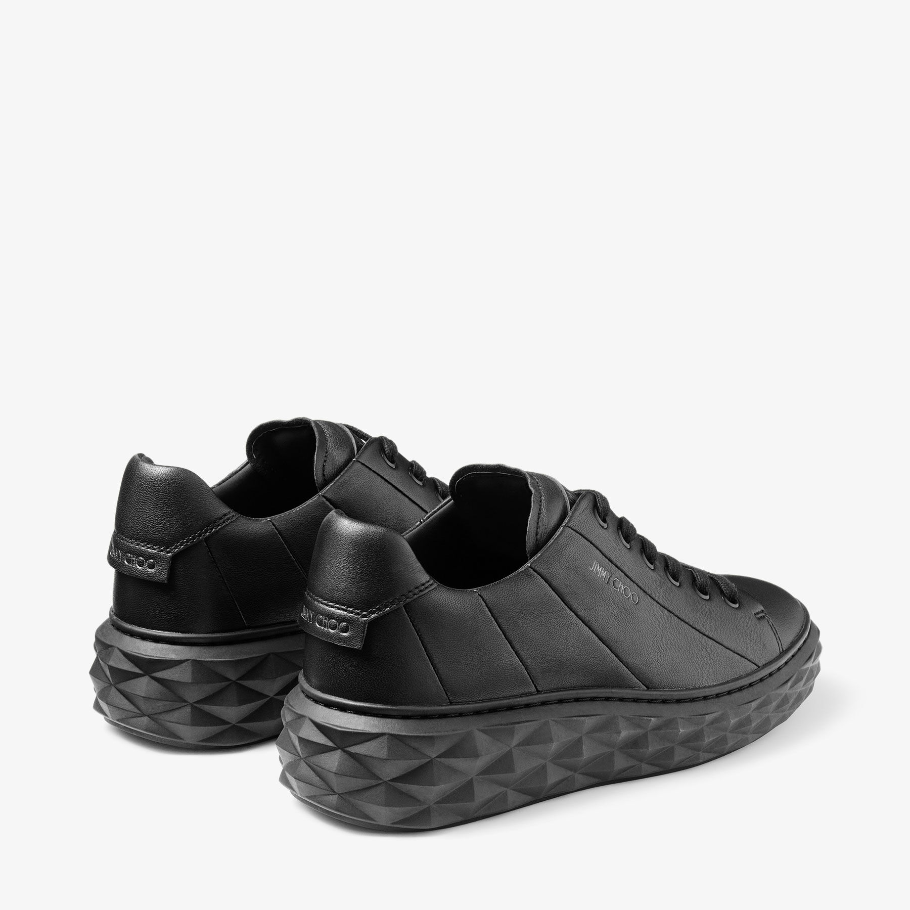 Diamond Light Maxi/F | Black Nappa Leather Trainer | JIMMY CHOO