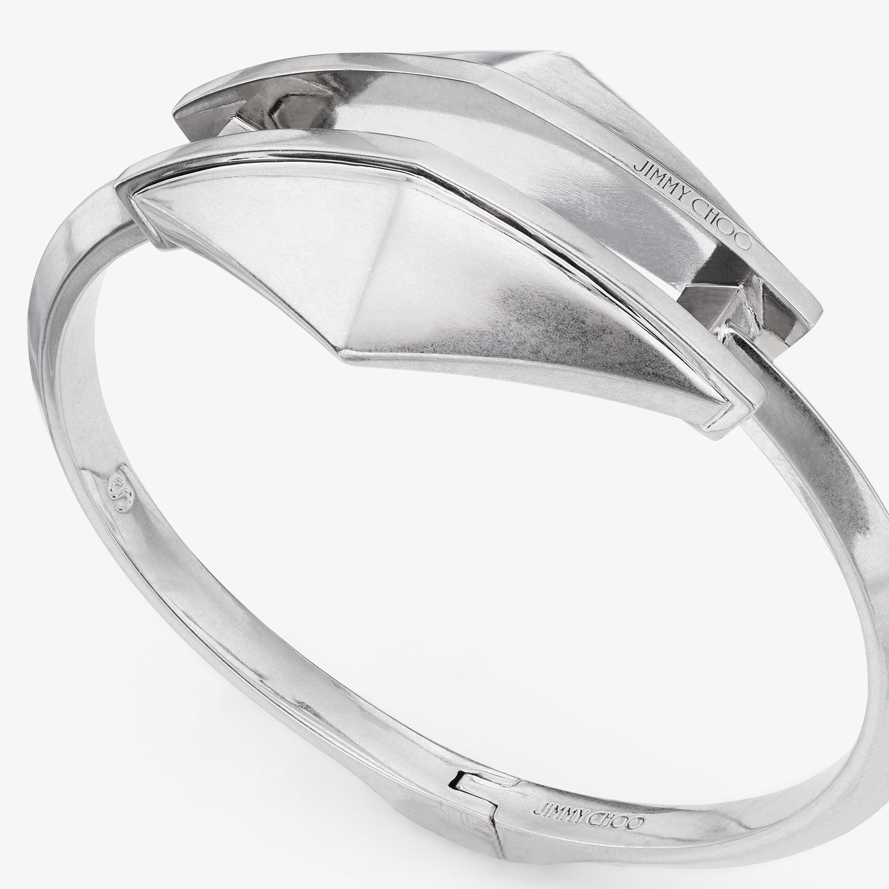 Diamond Link Cuff Silver Finish Bracelet JIMMY CHOO