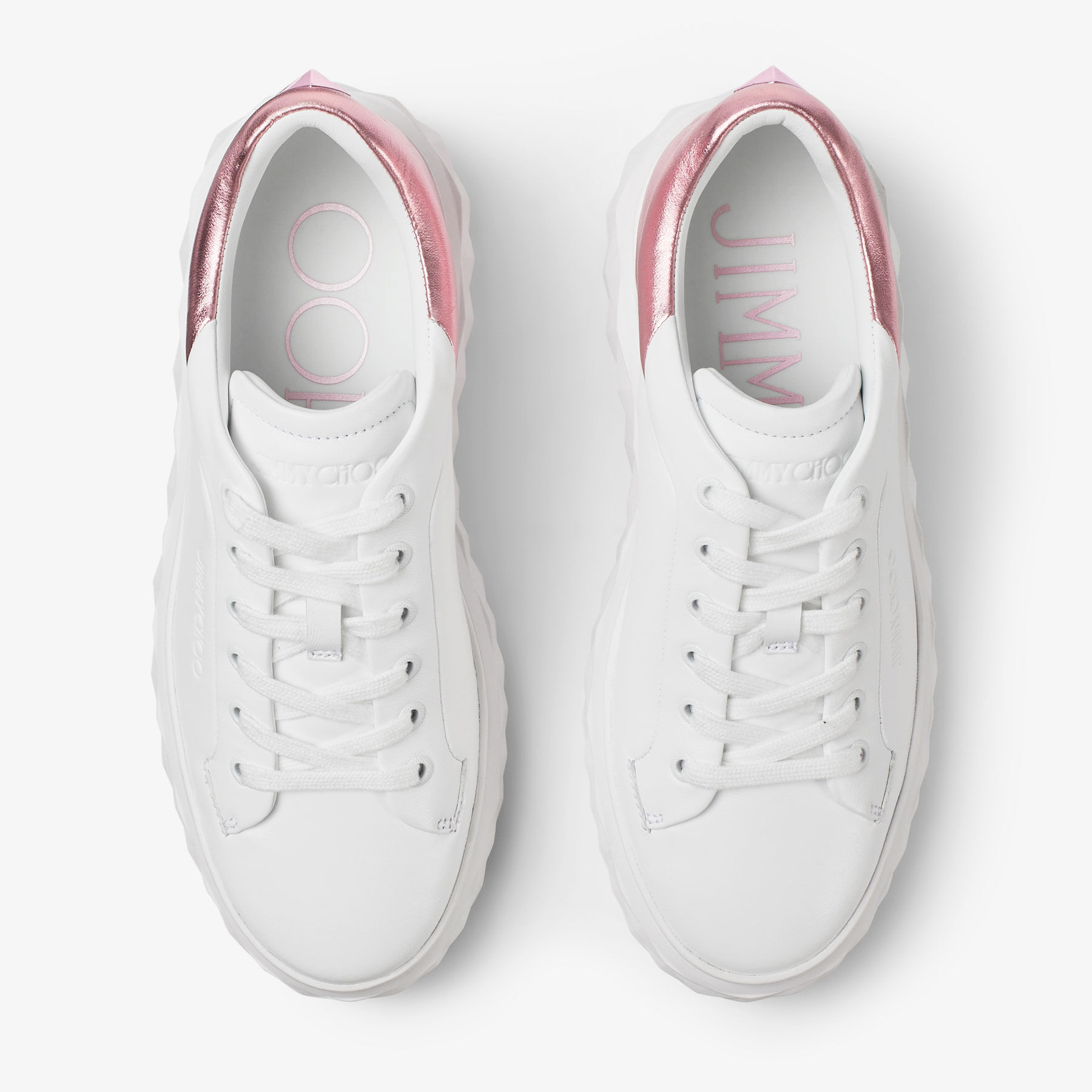 Diamond Maxi F II Pink Metallic Leather Trainer JIMMY CHOO