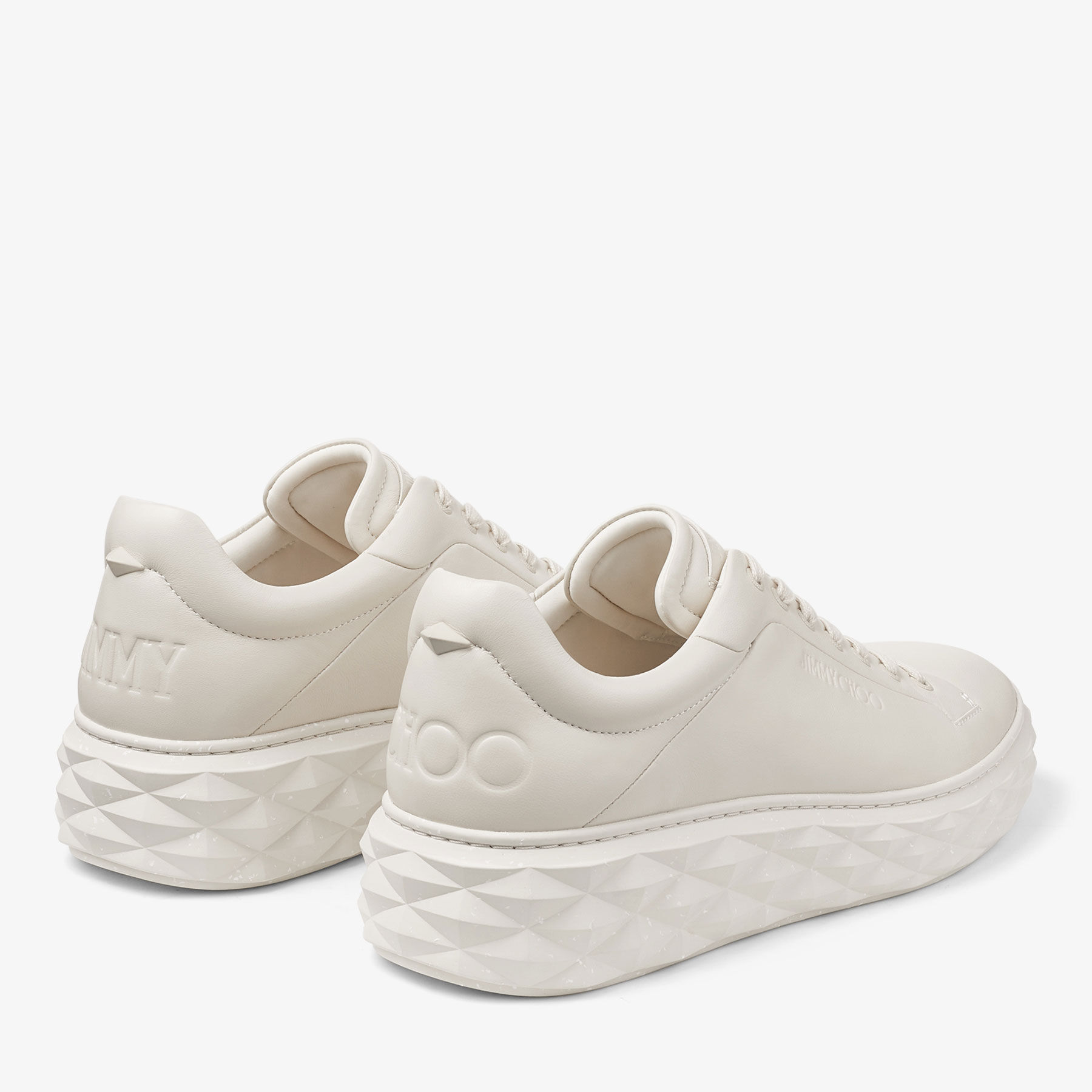 Diamond Maxi M Baskets en cuir nappa craie JIMMY CHOO