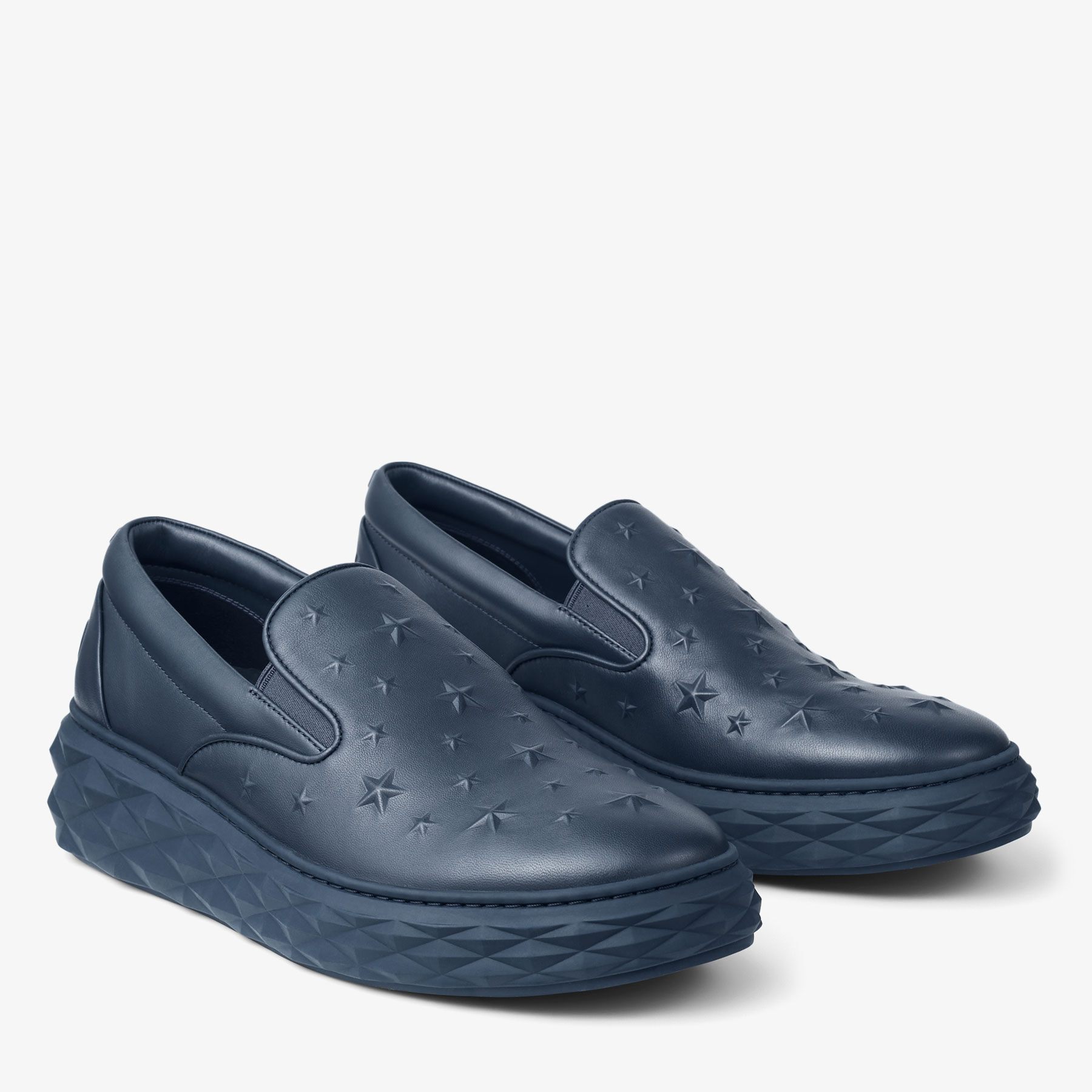 Diamond Slip On M Navy Embossed Leather Trainer JIMMY CHOO