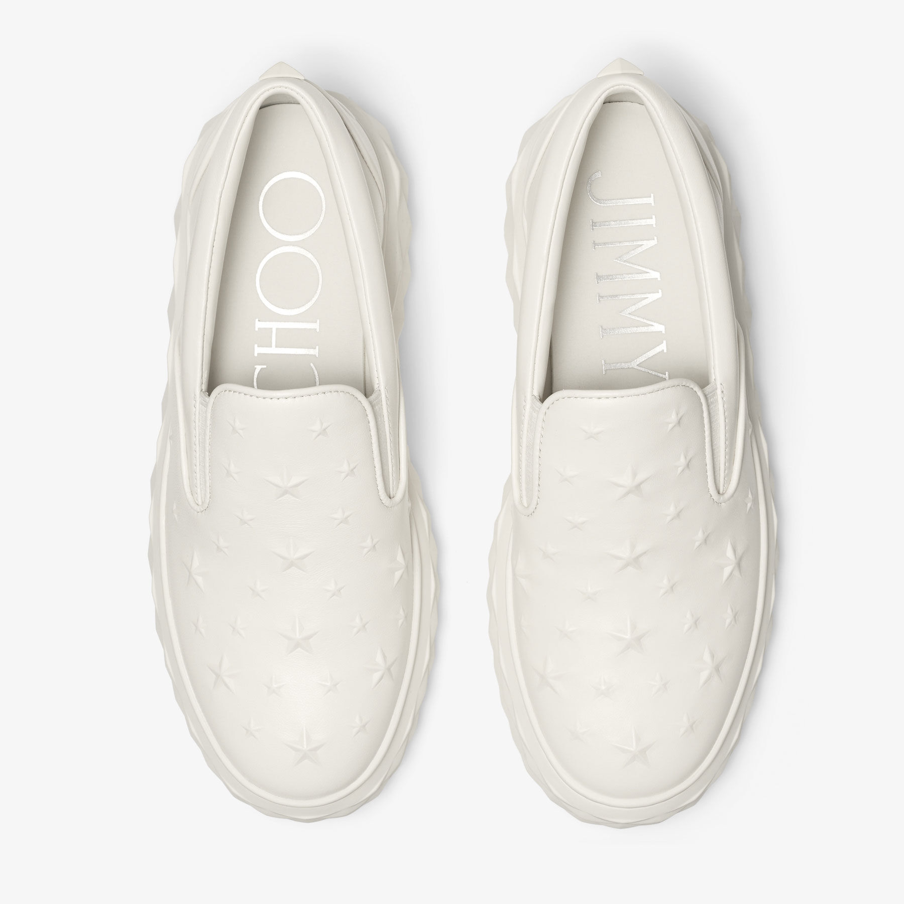 Diamond Slip On M Latte Embossed Leather Trainer JIMMY CHOO