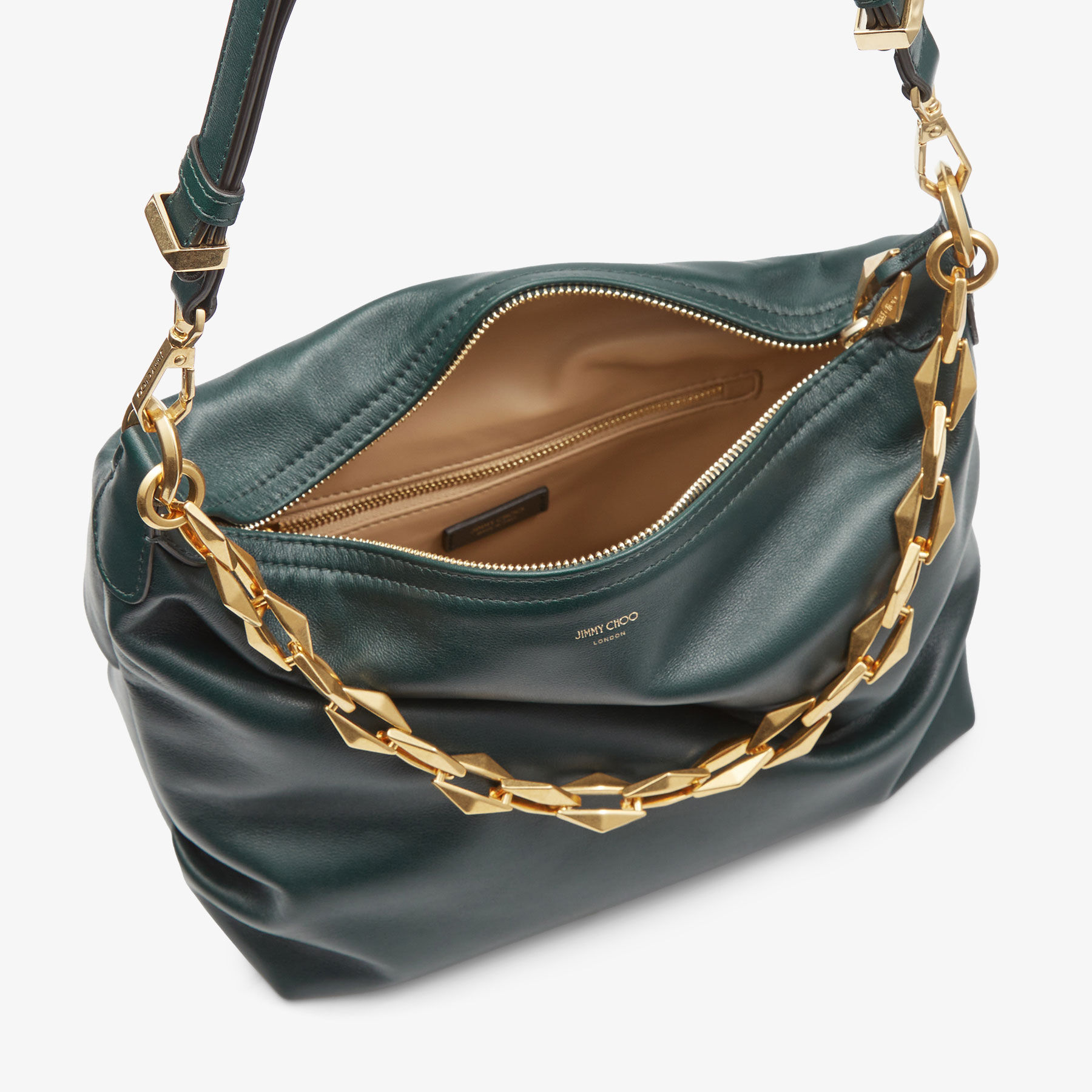 Green leather deals hobo bag