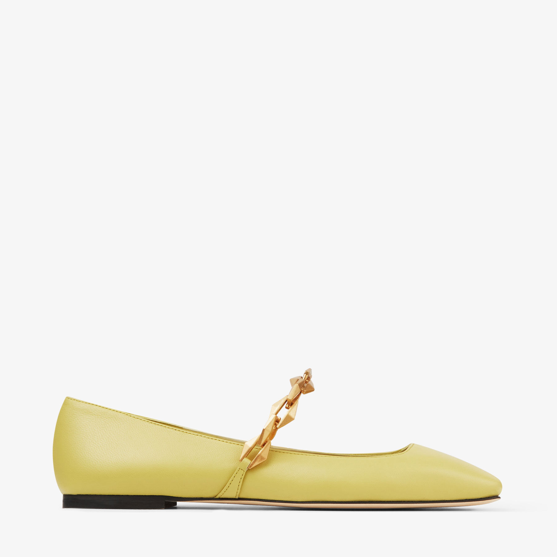 Diamond Tilda Flat Yellow Nappa Leather Flats JIMMY CHOO