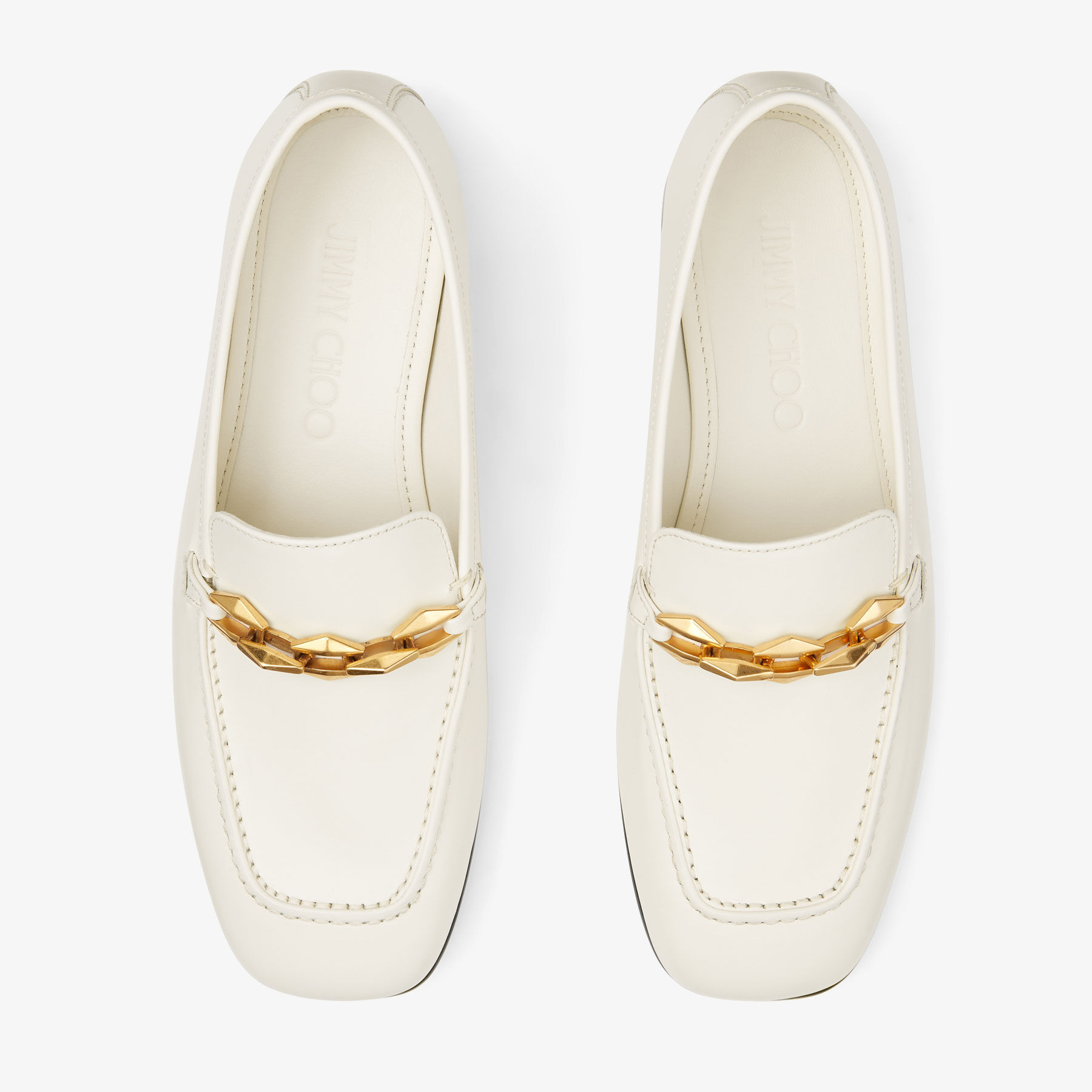 Diamond Tilda Loafer Latte Calf Leather Loafers with Diamond