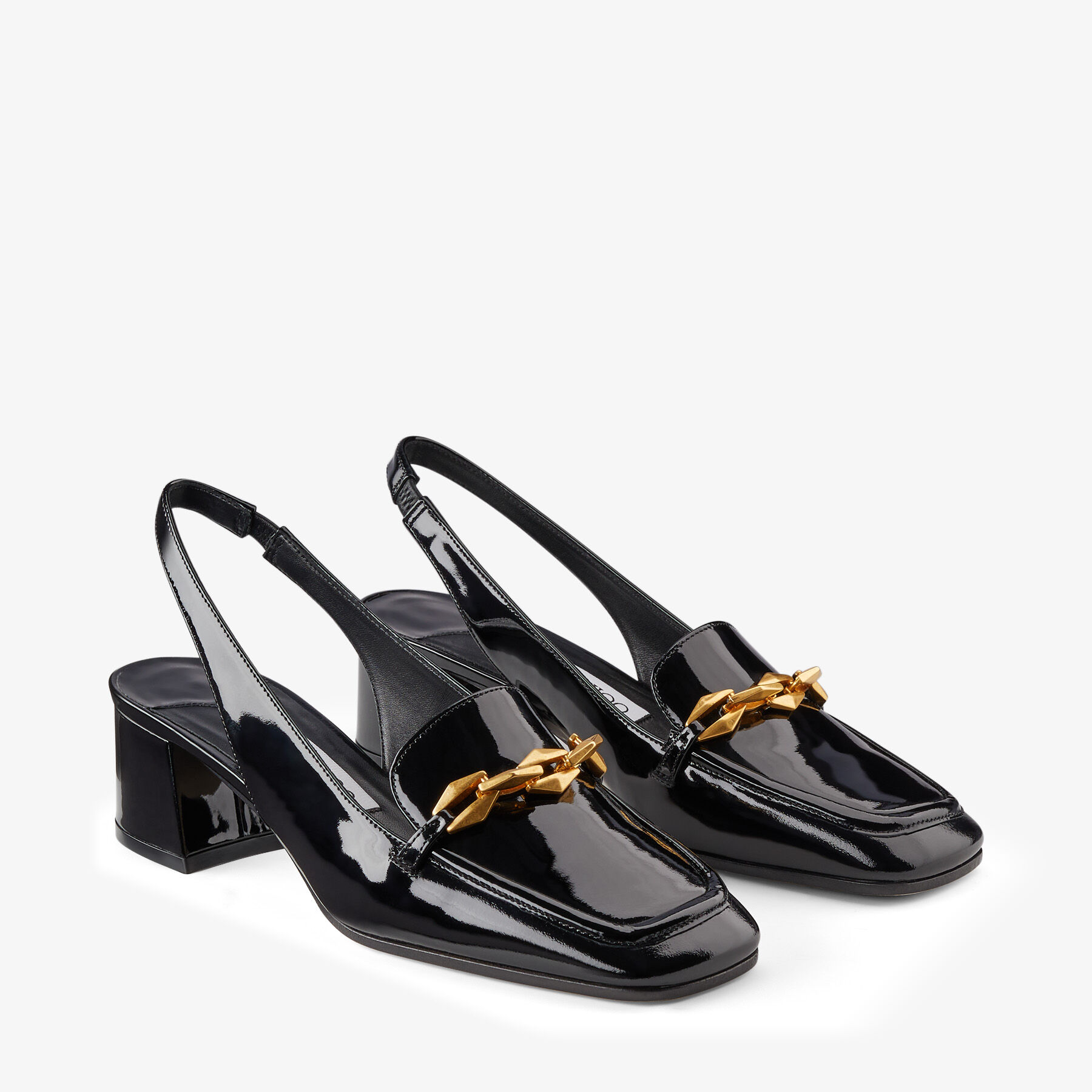 Black patent deals leather slingback shoes
