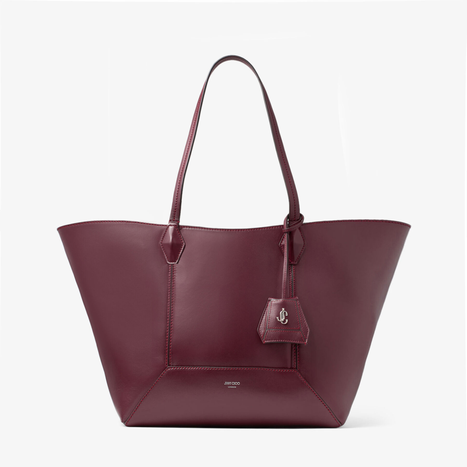 Diamond Tote M Garnet Calf Leather Tote Bag JIMMY CHOO