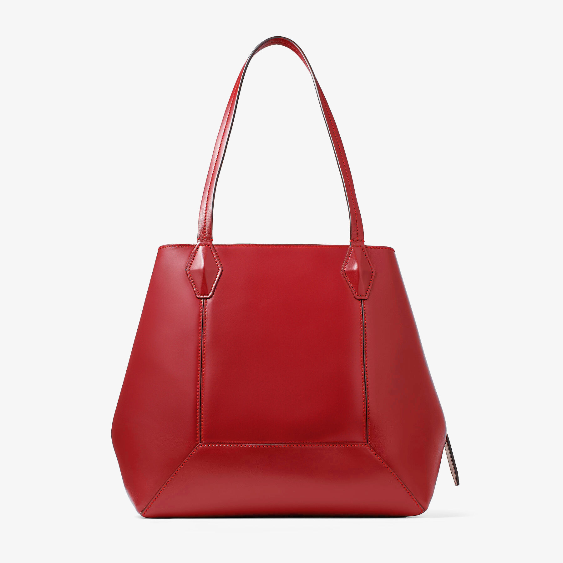 Diamond Ruby Red Calf Leather Tote Bag JIMMY CHOO