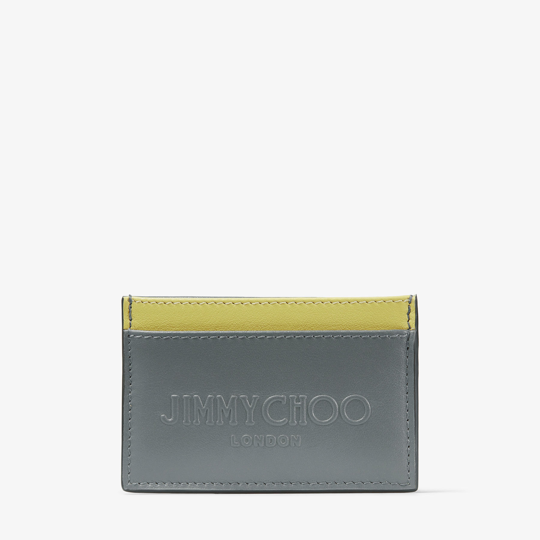 Dom Portacarte in pelle goffrata gialla JIMMY CHOO