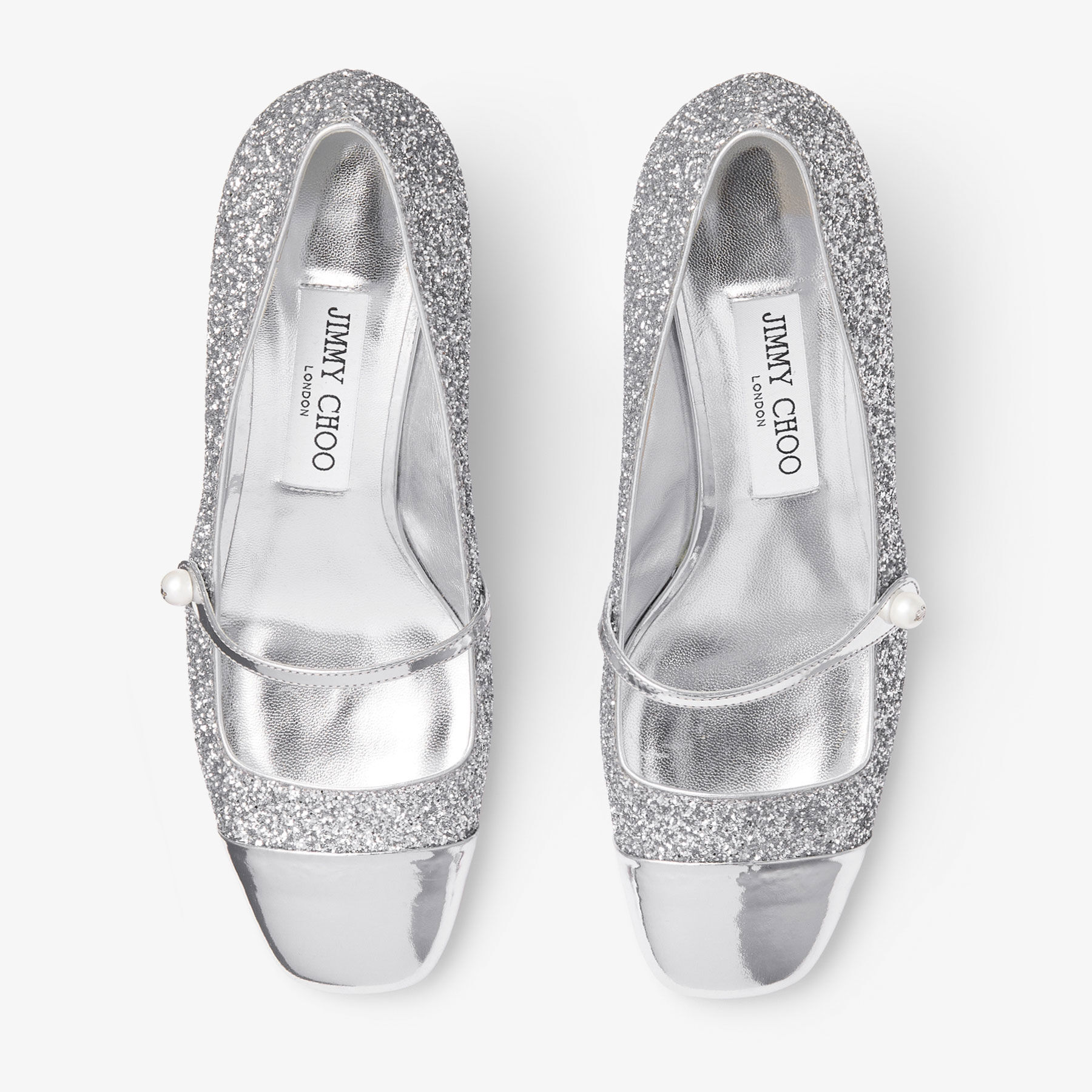 Elisa 45 | Silver Glitter Leather Pumps | JIMMY CHOO