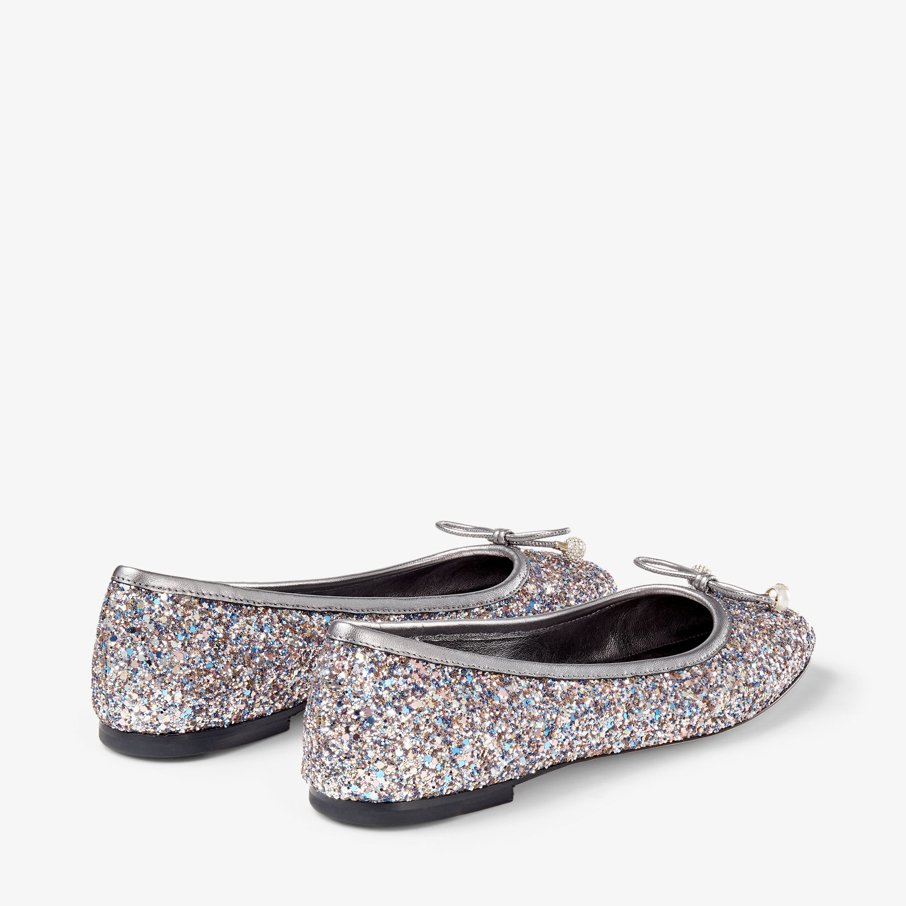 White glitter new arrivals flats
