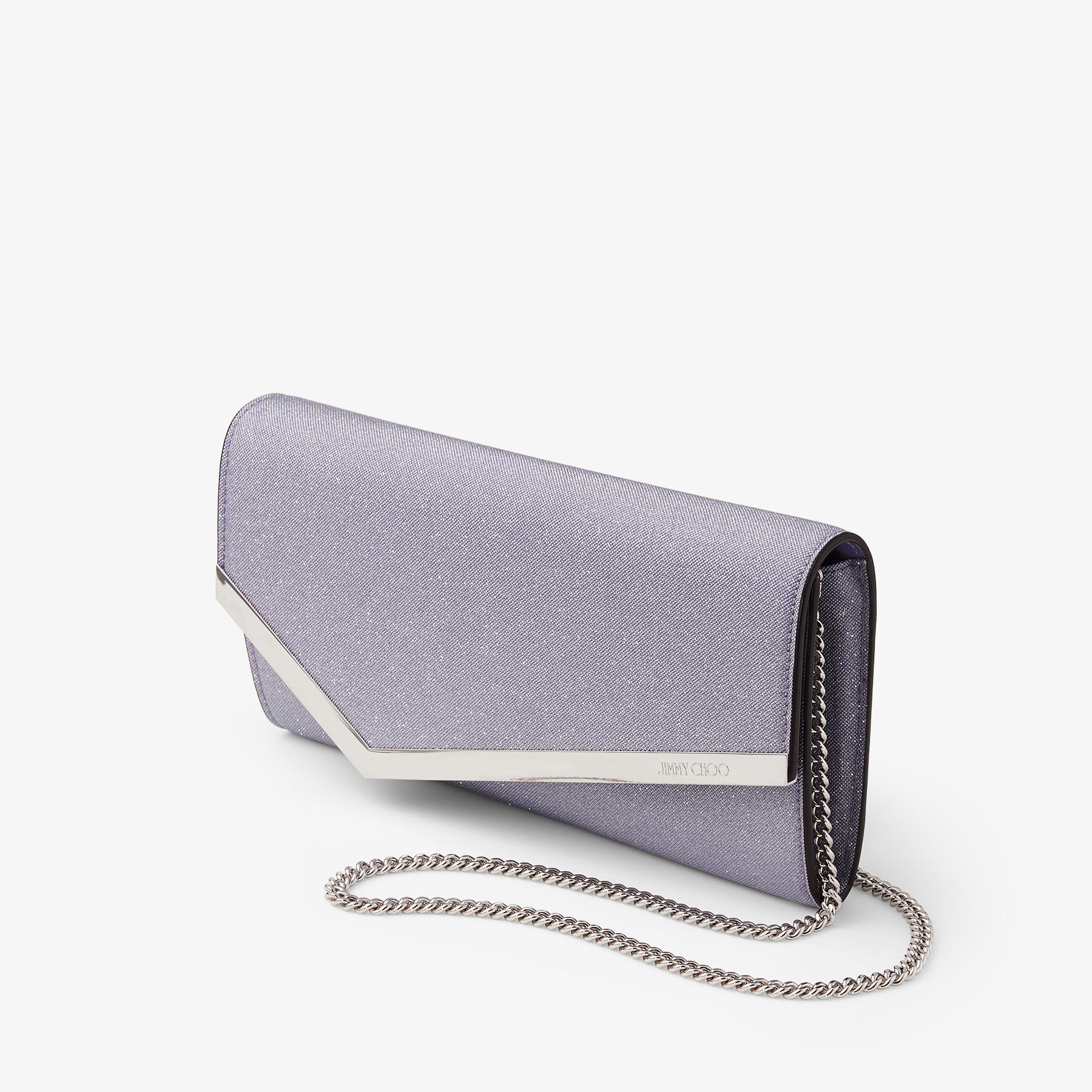 Emmie Tanzanite Glitter Fabric Mini Bag JIMMY CHOO