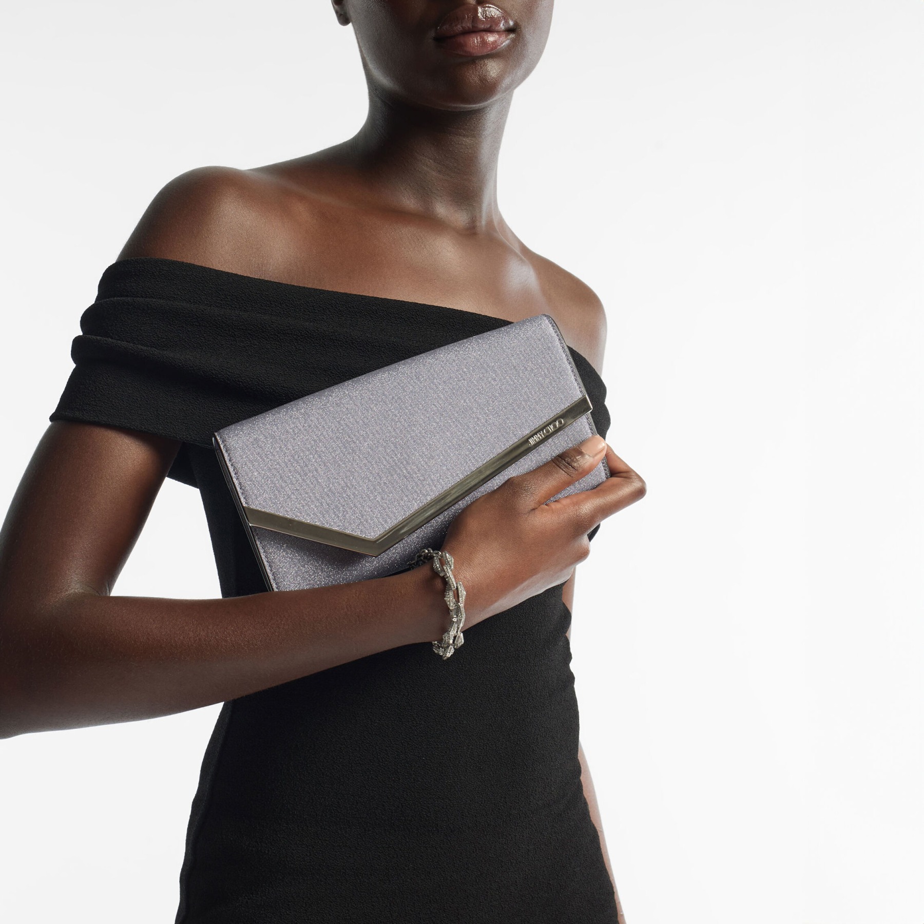 Jimmy choo emmie glitter clutch store