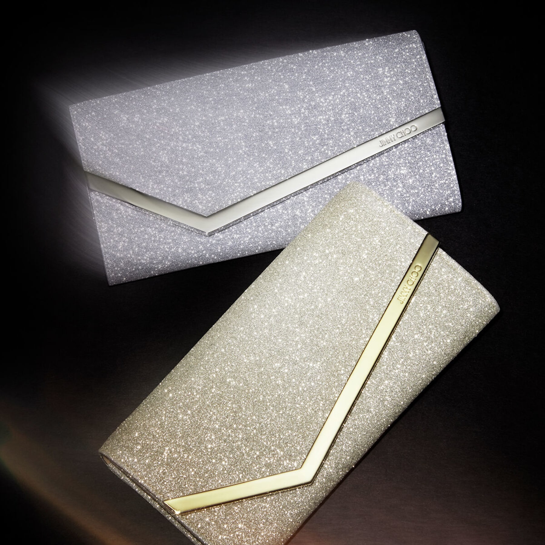 Jimmy choo glitter clutch cheap