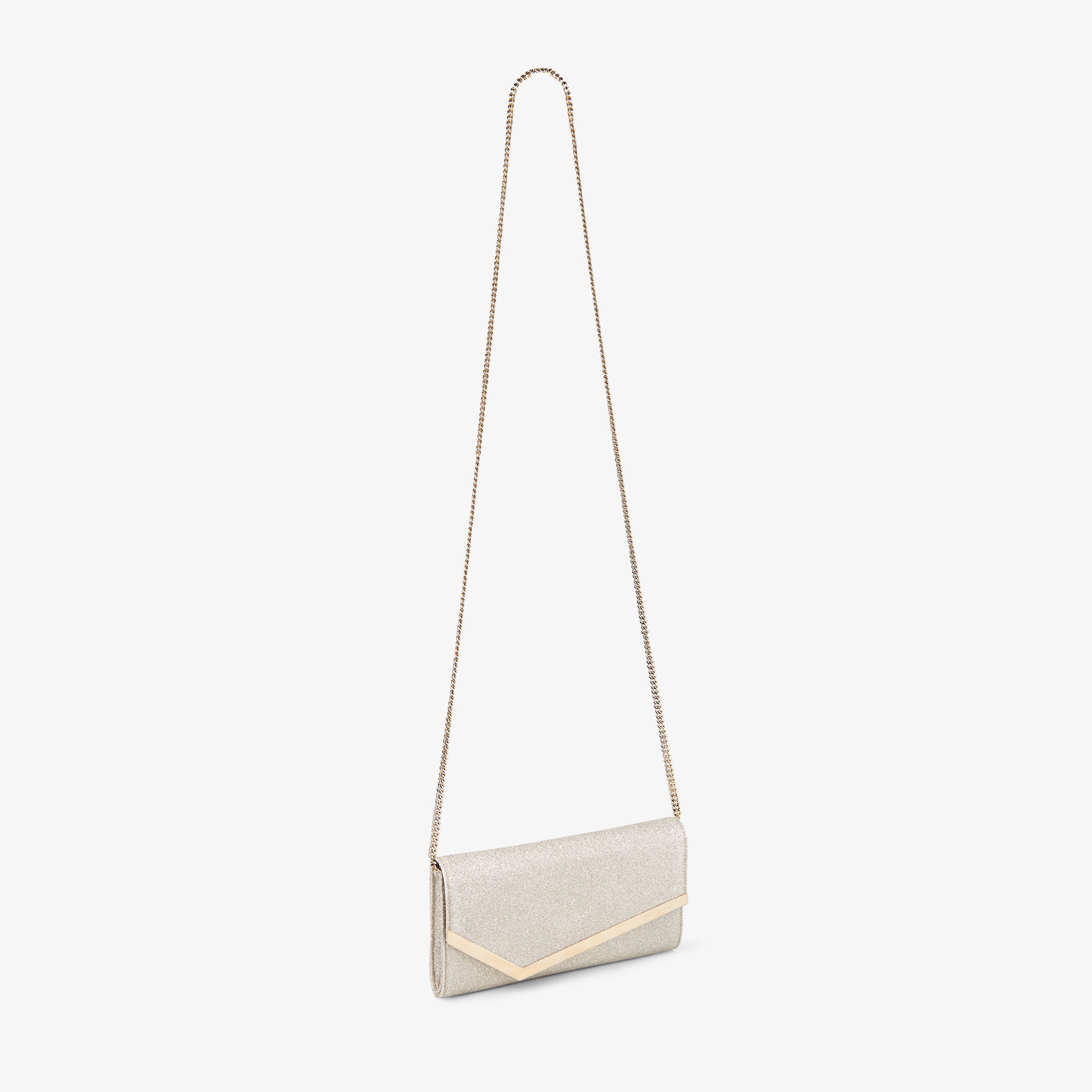 Platinum Ice Dusty Glitter Clutch Bag Emmie Pre Fall 18 JIMMY CHOO