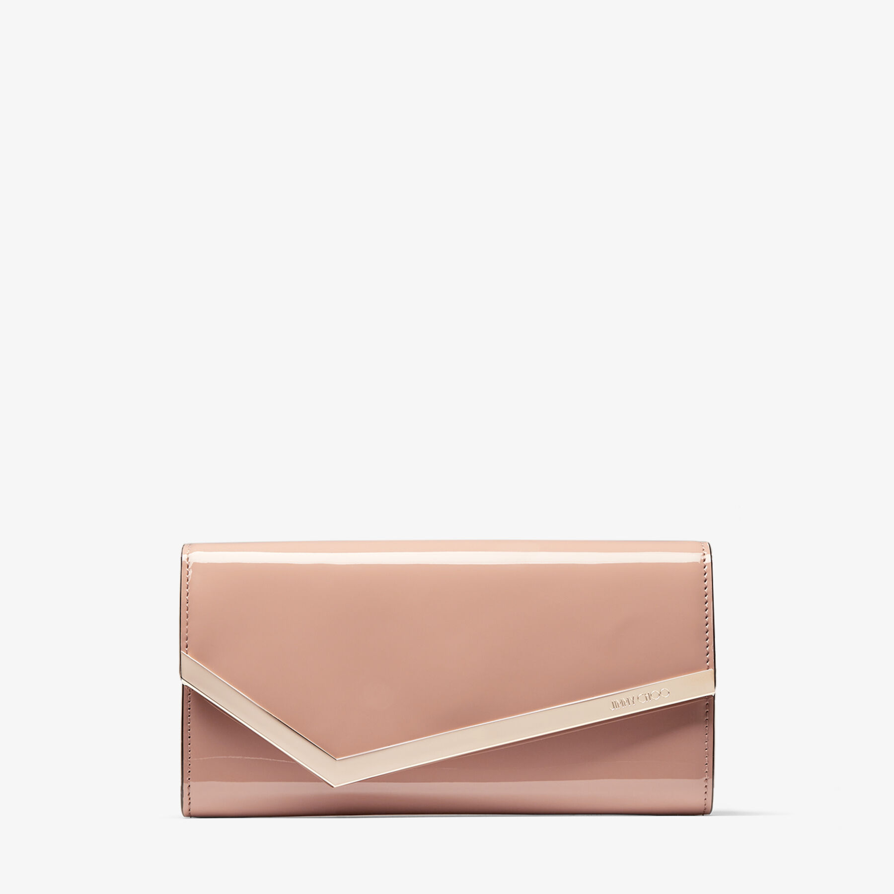 Pink patent clutch bag top