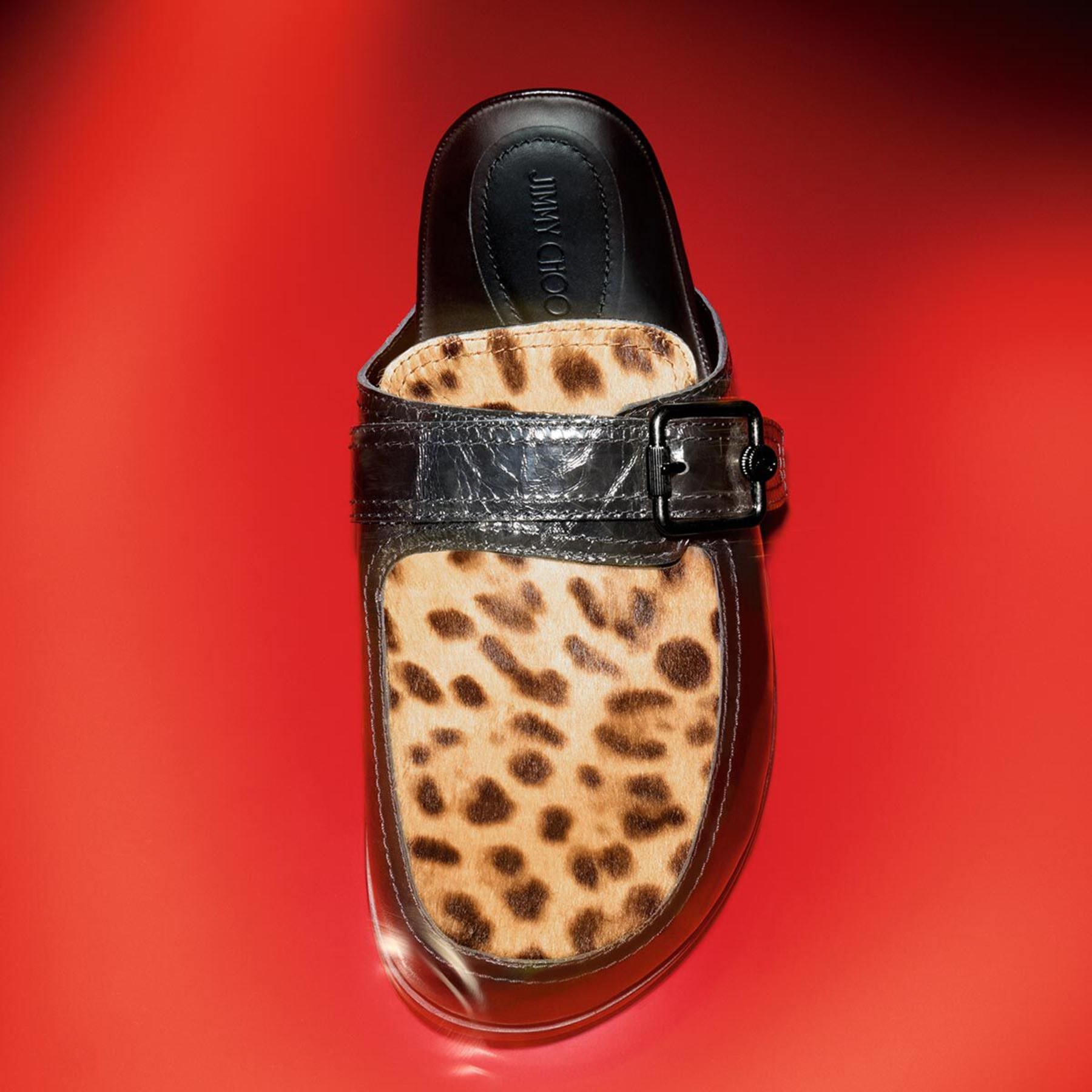 Etta Mule Natural Leopard Print Pony Mules JIMMY CHOO