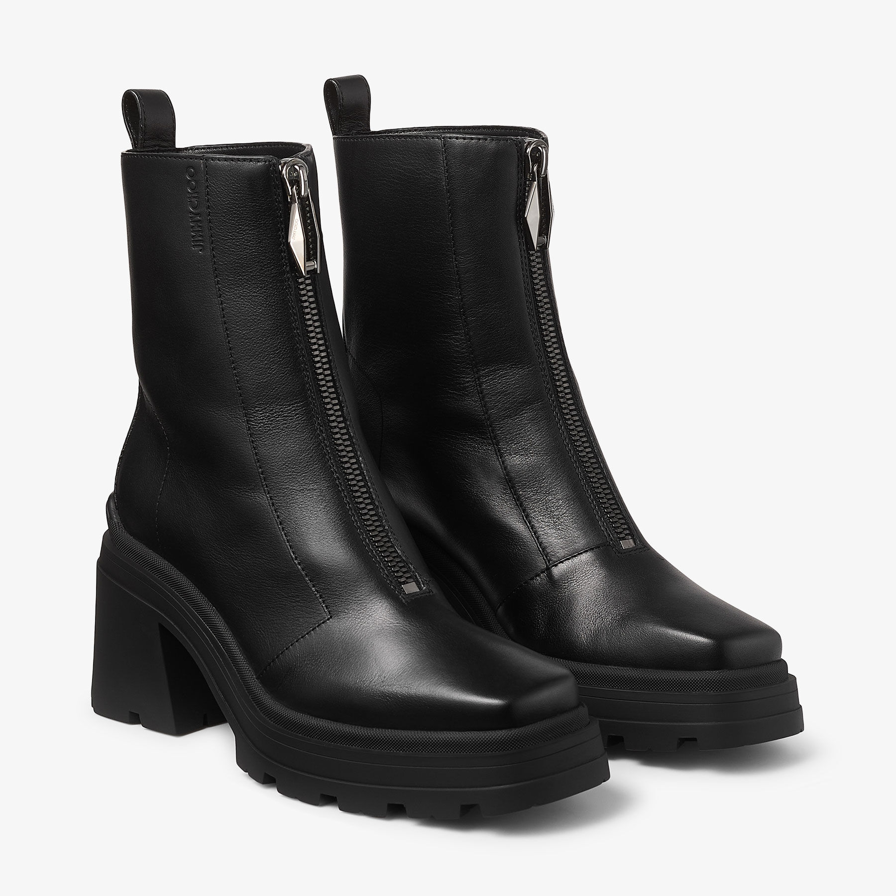 Eugenie 80 Black Leather Ankle Boots JIMMY CHOO