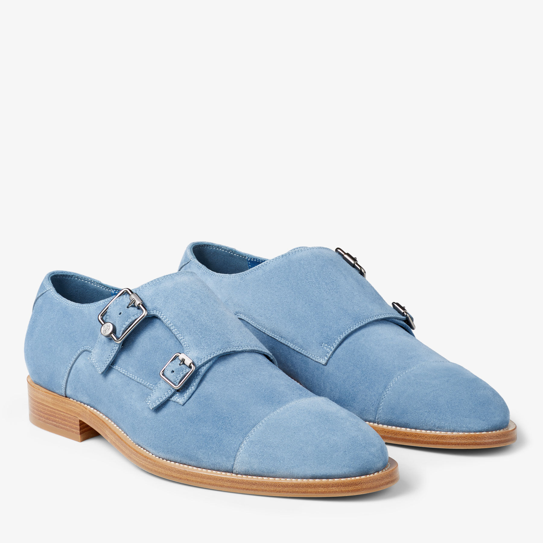 Finnion Monkstrap Denim Velvet Suede Monk Strap Shoes New