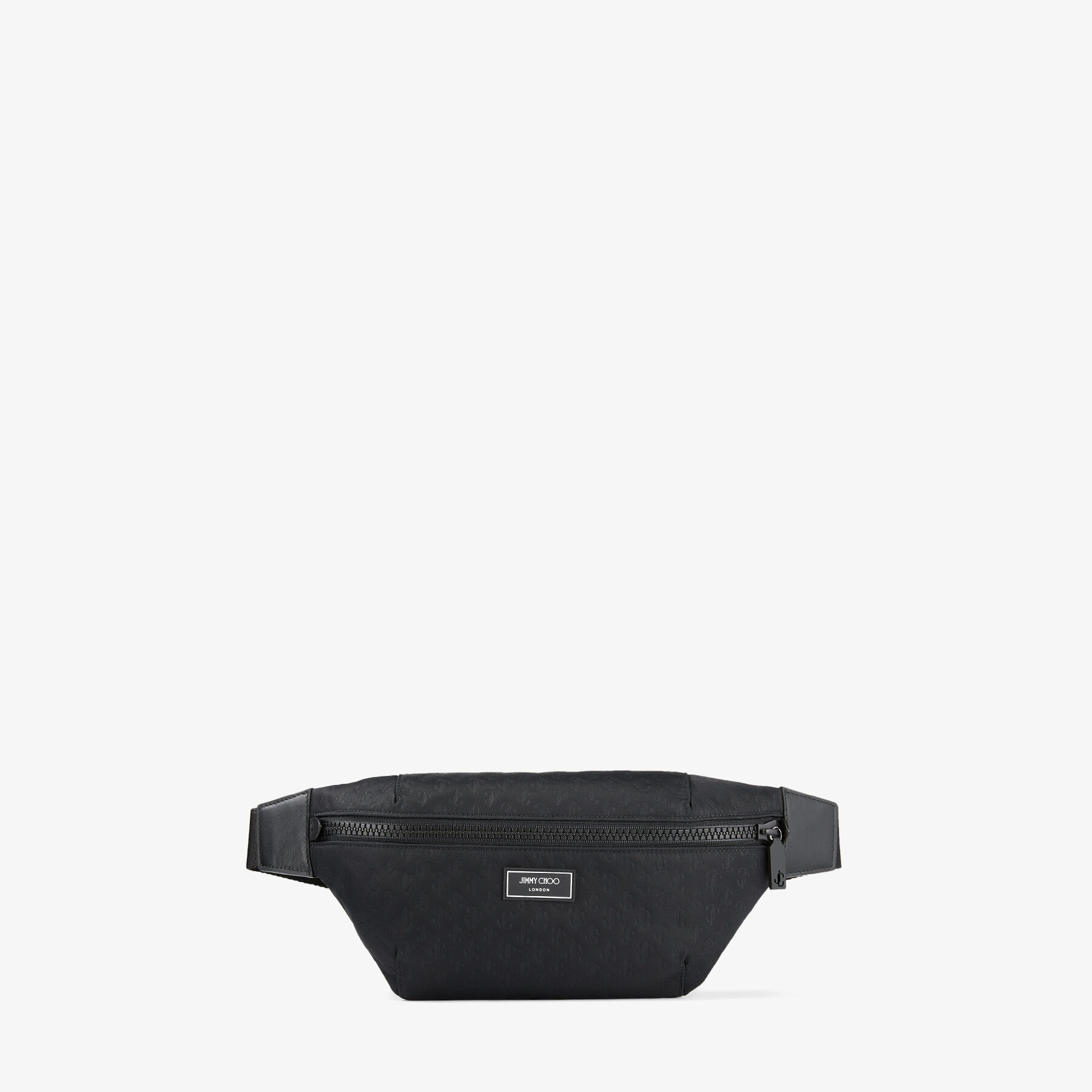 FINSLEY Black JC Embossed Nylon Belt Bag Spring 2023