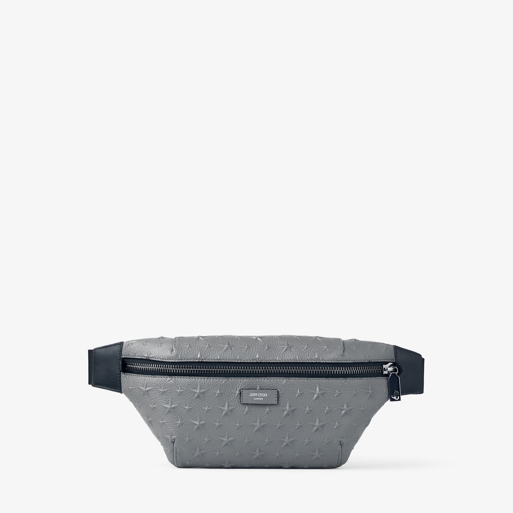 Finsley Black Leather Belt Bag with Embossed Stars New Collection JIMMY CHOO