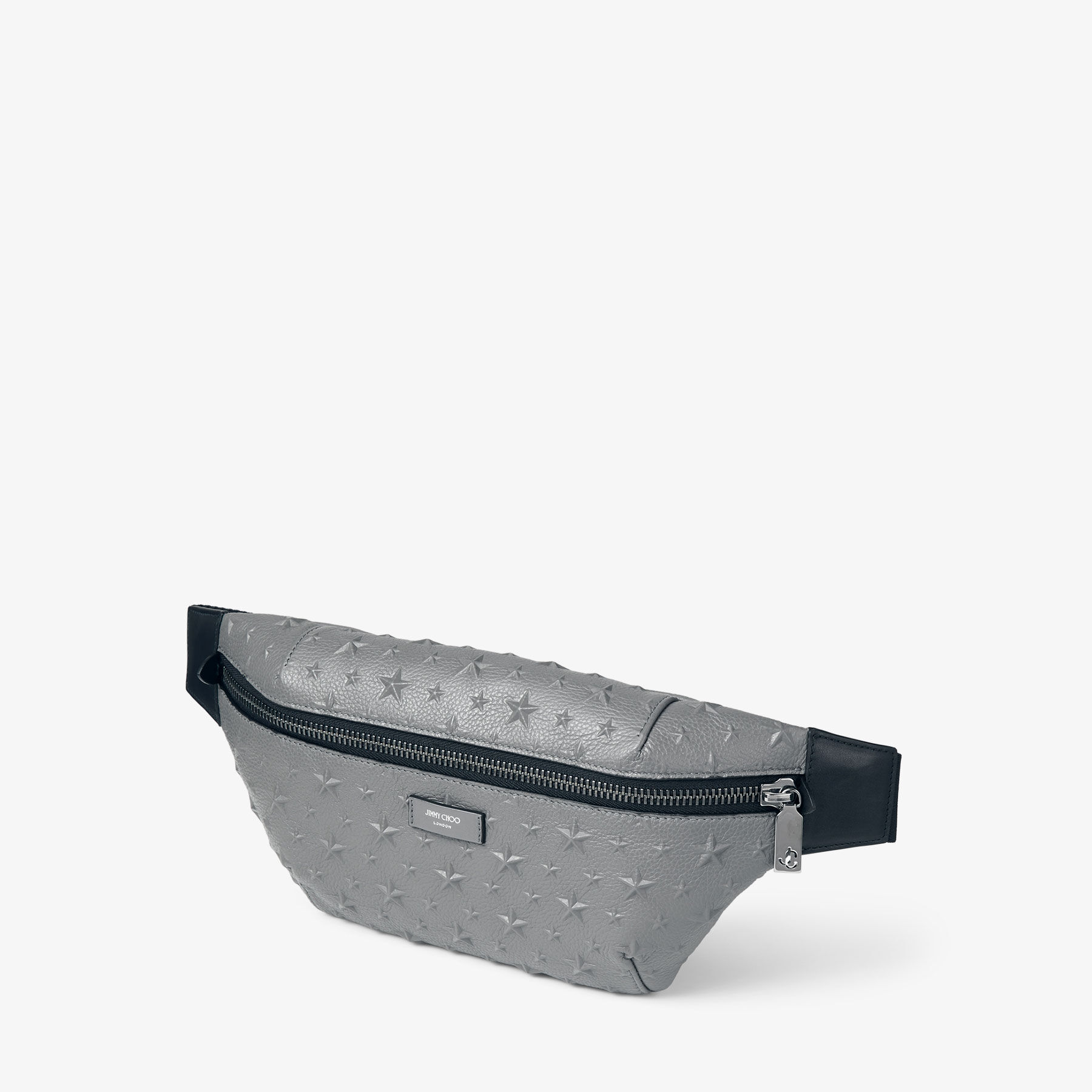 Finsley Black Leather Belt Bag with Embossed Stars New Collection JIMMY CHOO
