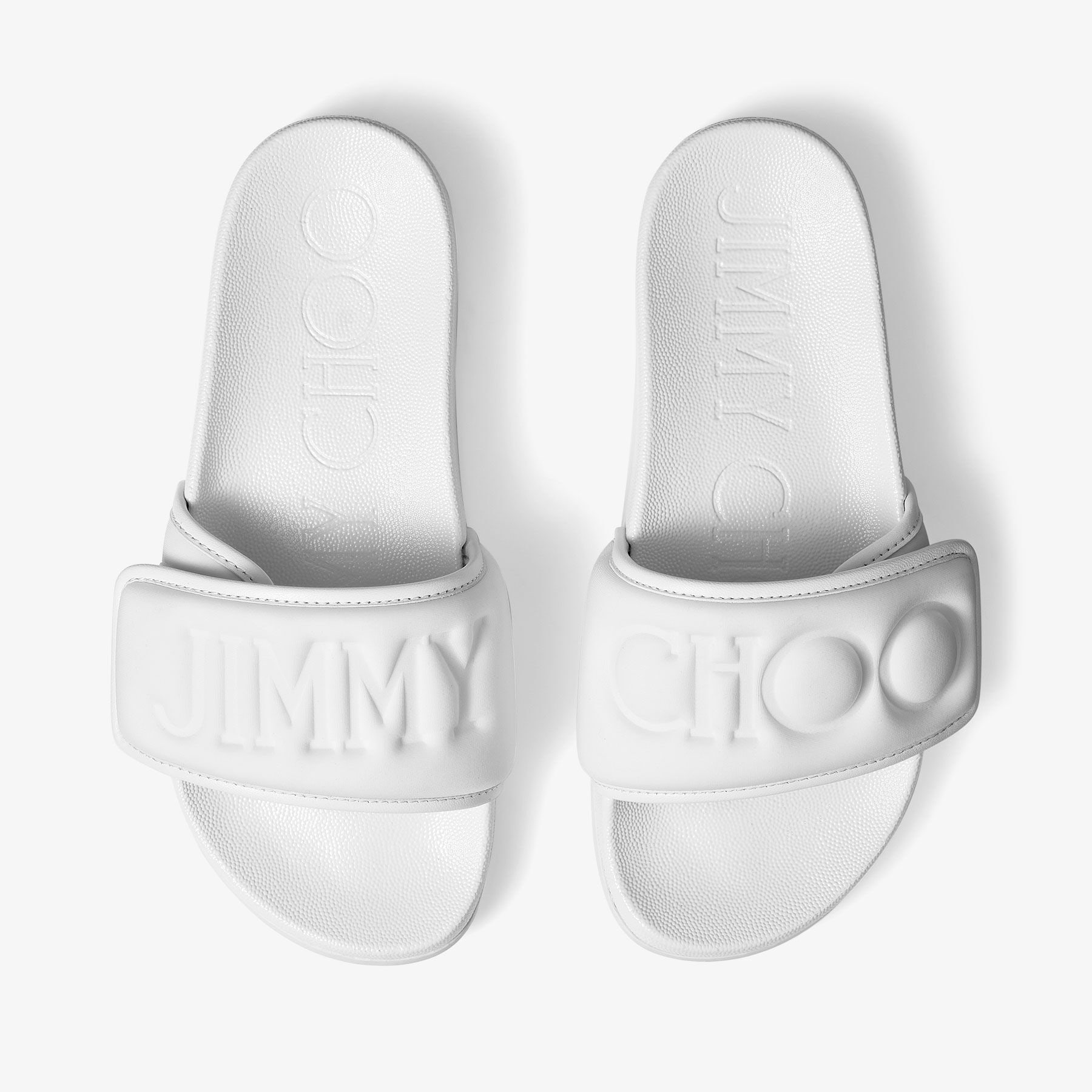 Fitz f white puffed logo lycra slides jimmy choo