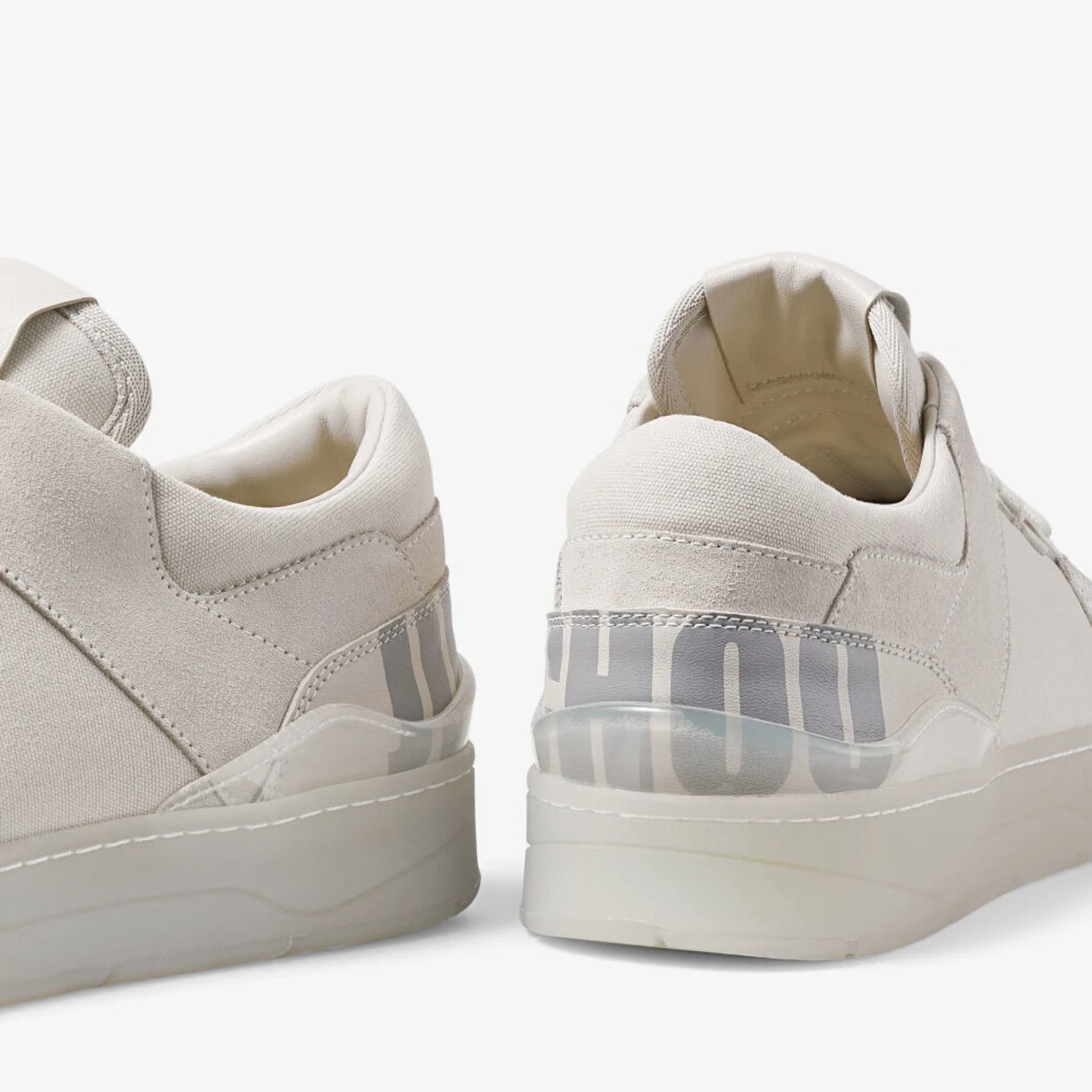 FLORENT M Chalk Crosta and Canvas Trainers with Choo Lettering Winter 2022 collection JIMMY CHOO