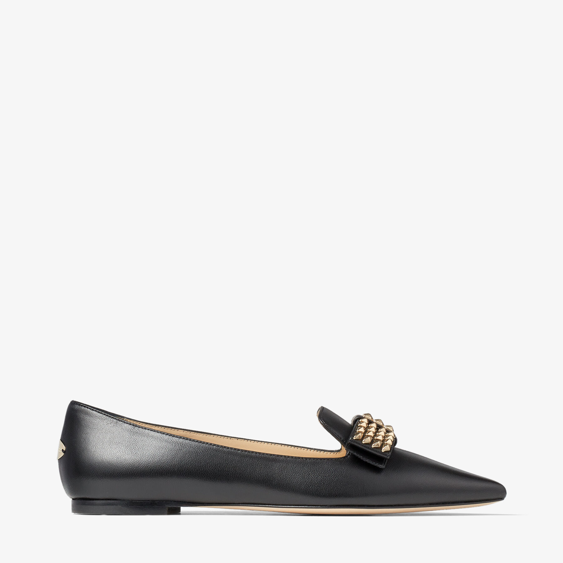 Black pumps with gold studs sale