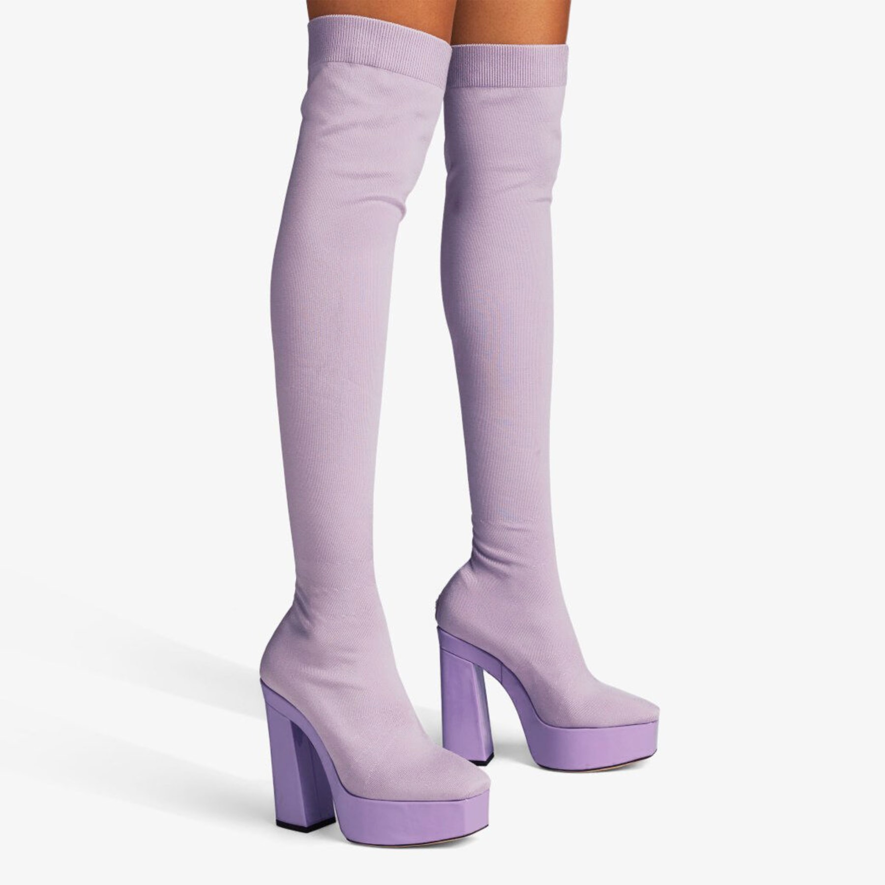 GIOME OTK 140 Wisteria Knitted Sock and Patent Over The Knee