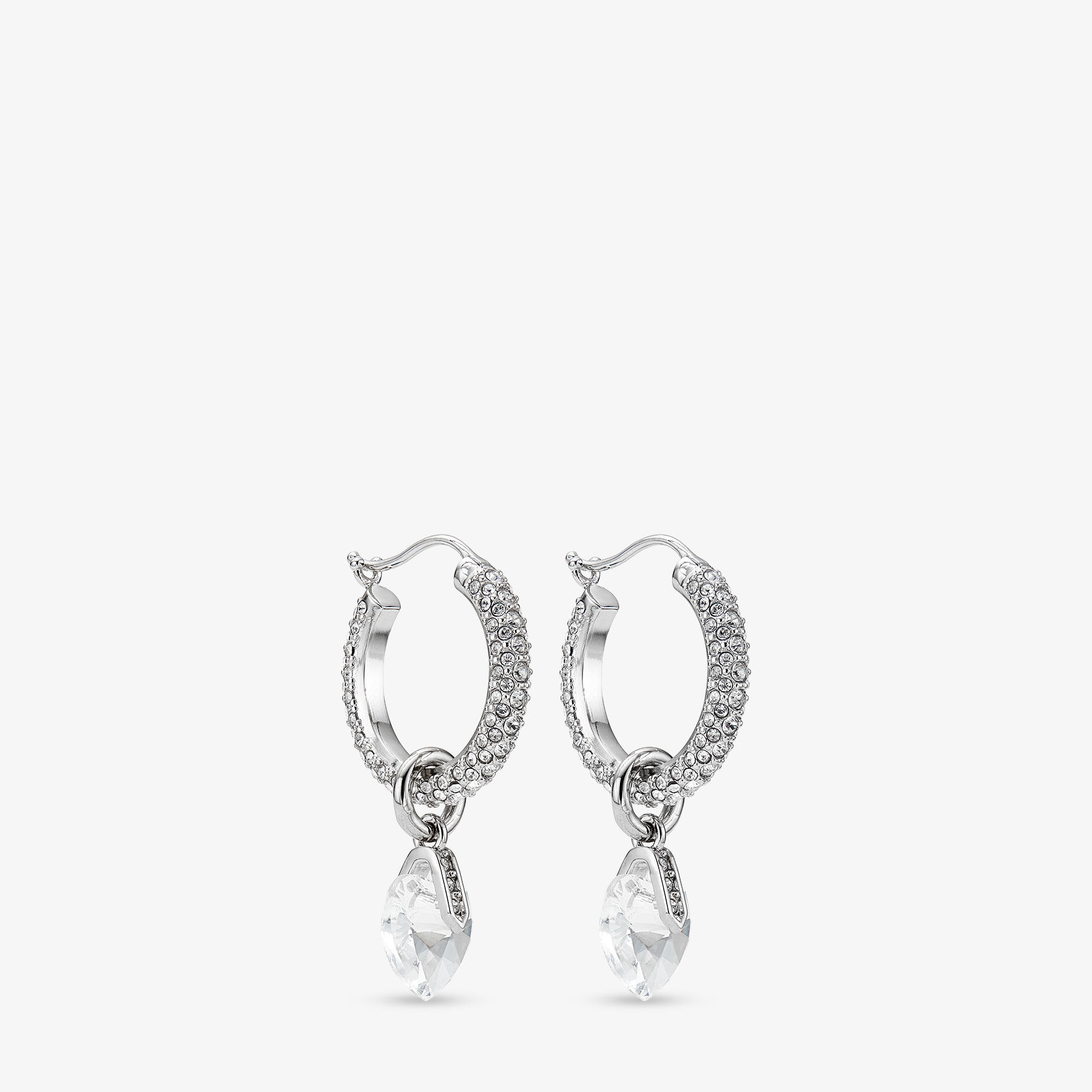 Diamond heart clearance hoop earrings