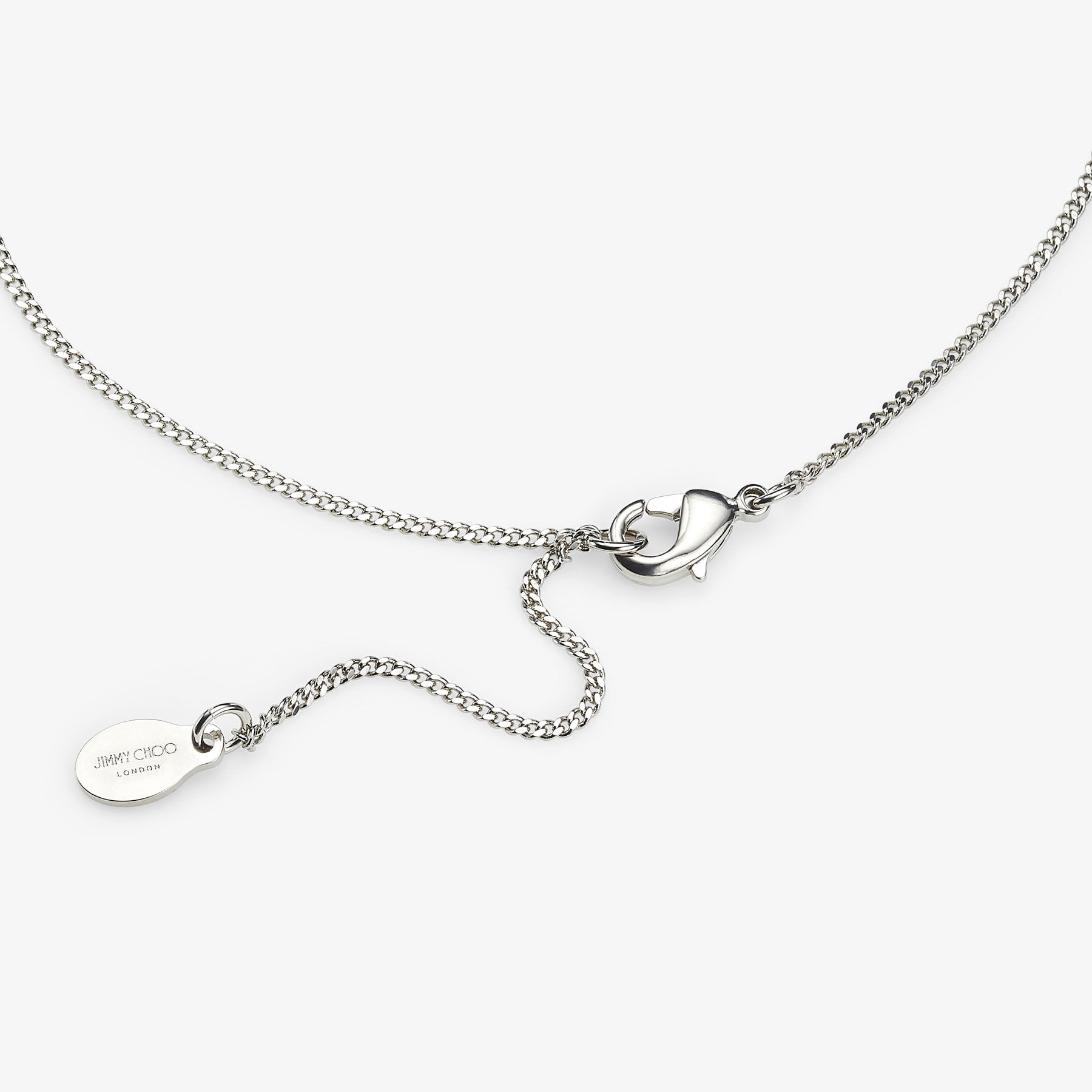 Heart Necklace Silver Finish Heart Necklace with Crystals