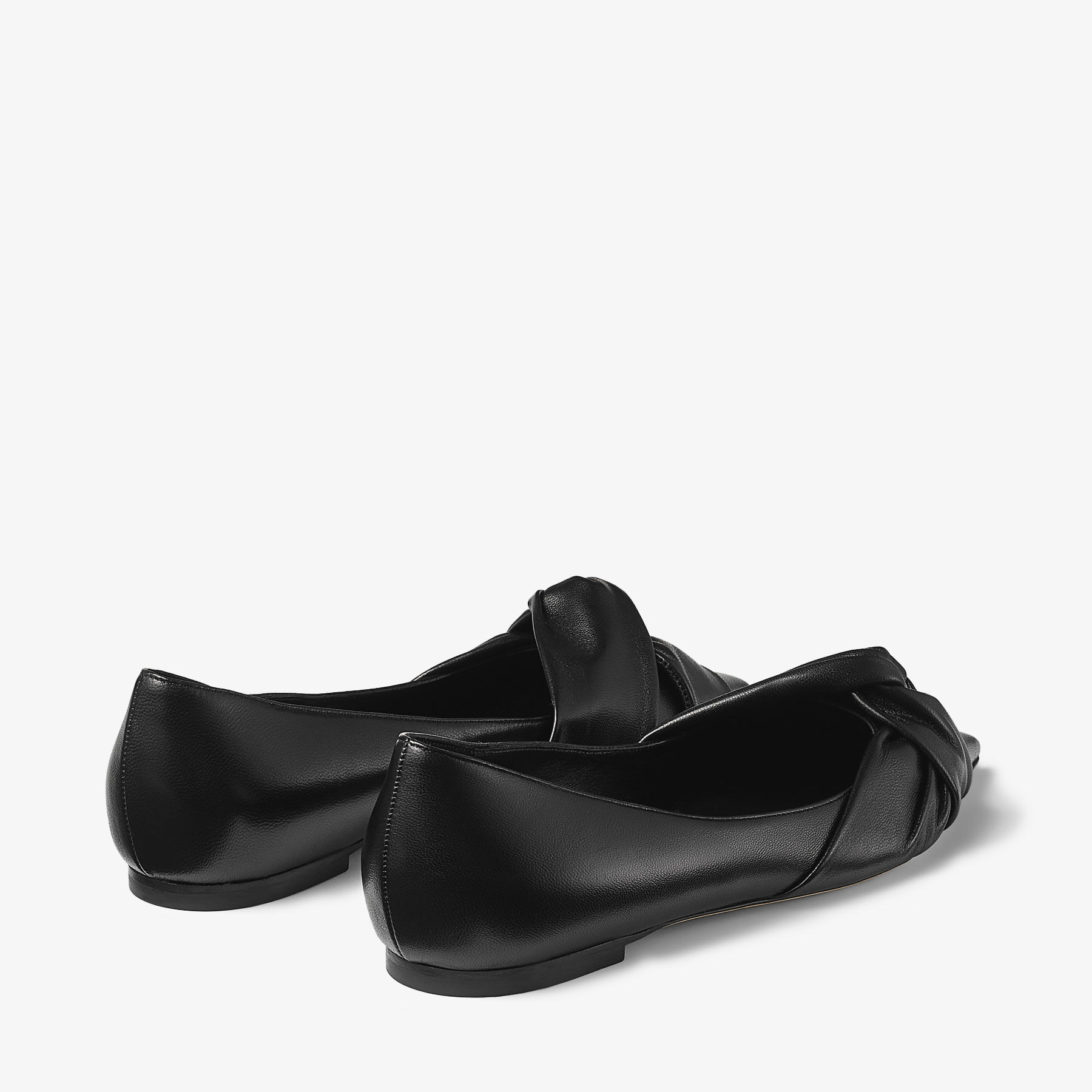 Hedera Flat Black Nappa Leather Flats New Collection JIMMY CHOO