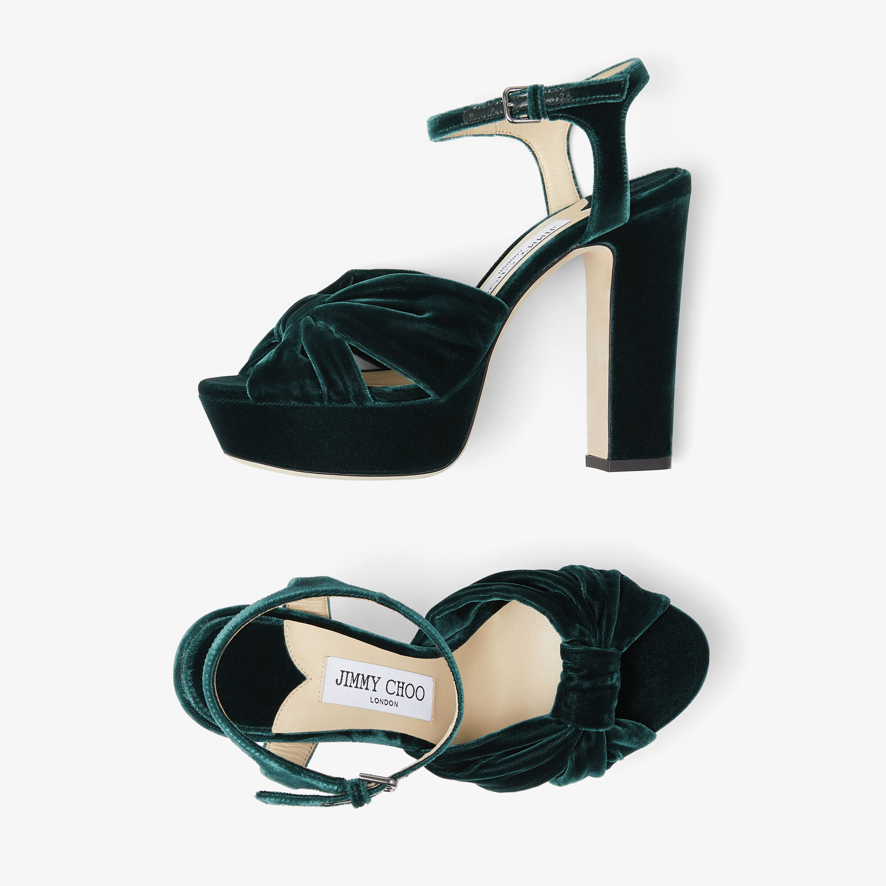Green velvet clearance platform sandals