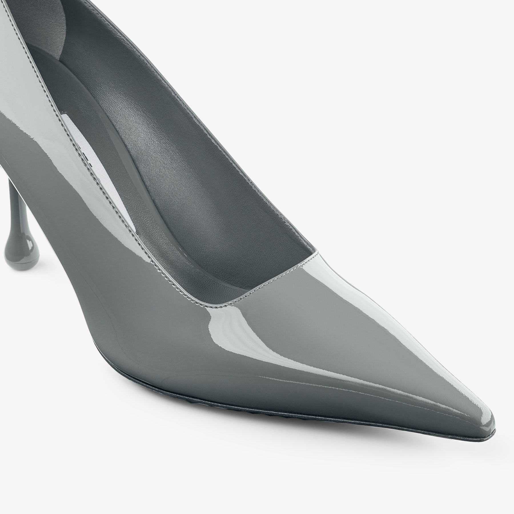 Grey patent leather pumps clearance
