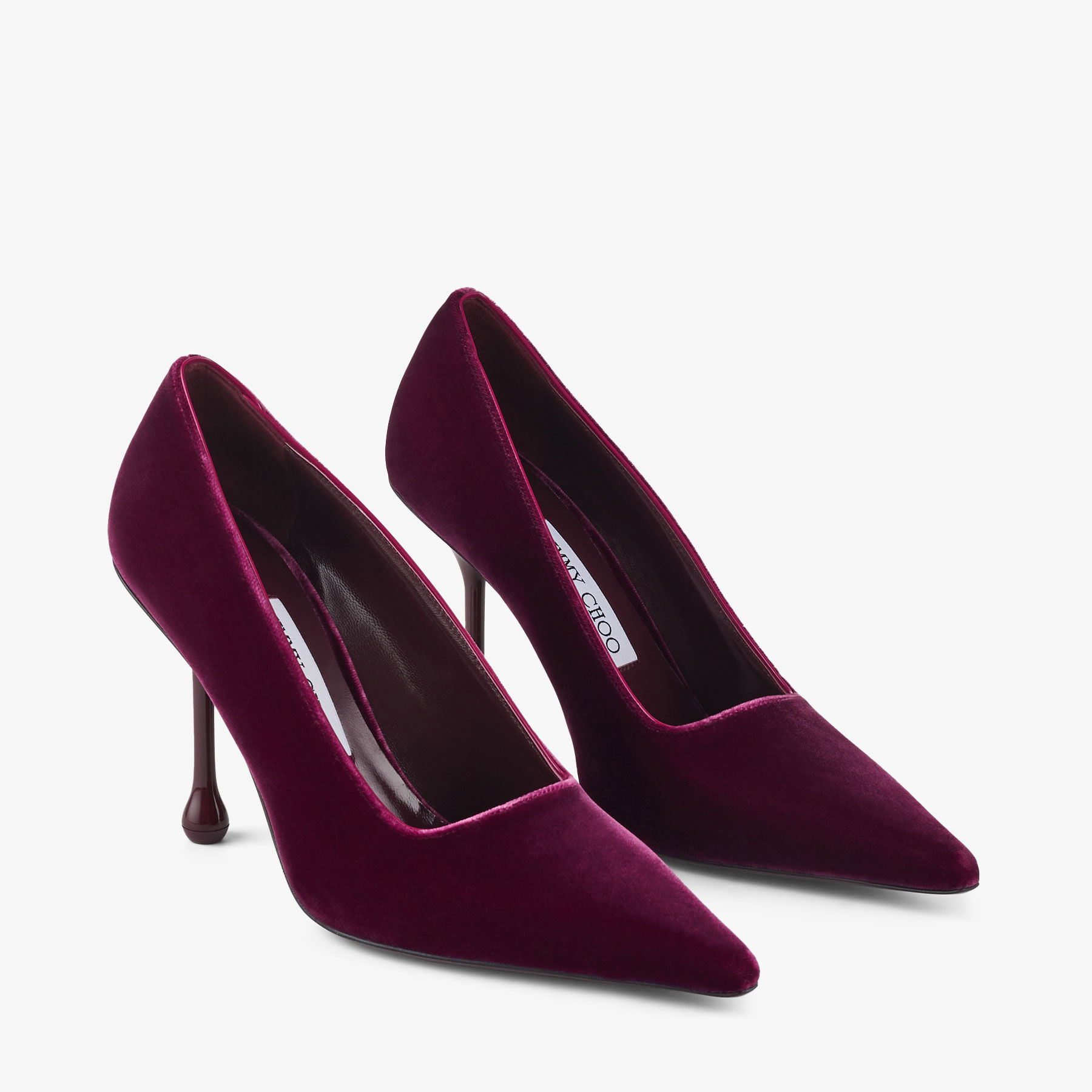 IXIA 95 | 博伊森莓紫紅色丝绒高跟鞋 | 新品系列 | JIMMY CHOO