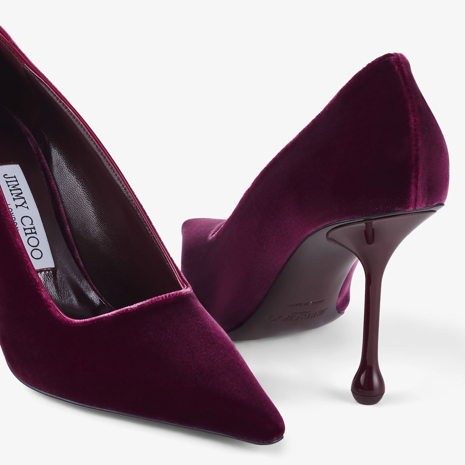 IXIA 95 | 博伊森莓紫紅色丝绒高跟鞋 | 新品系列 | JIMMY CHOO