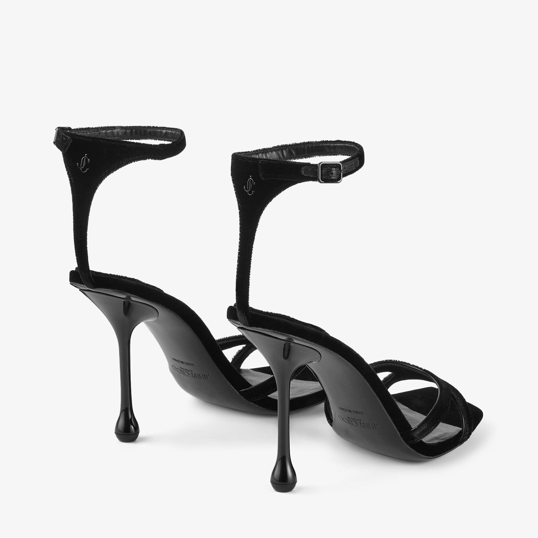 JIMMY CHOO 'ivette' Black Shimmer Leather Strappy Heels Sandals UK 3.5 Eu  36.5 | eBay