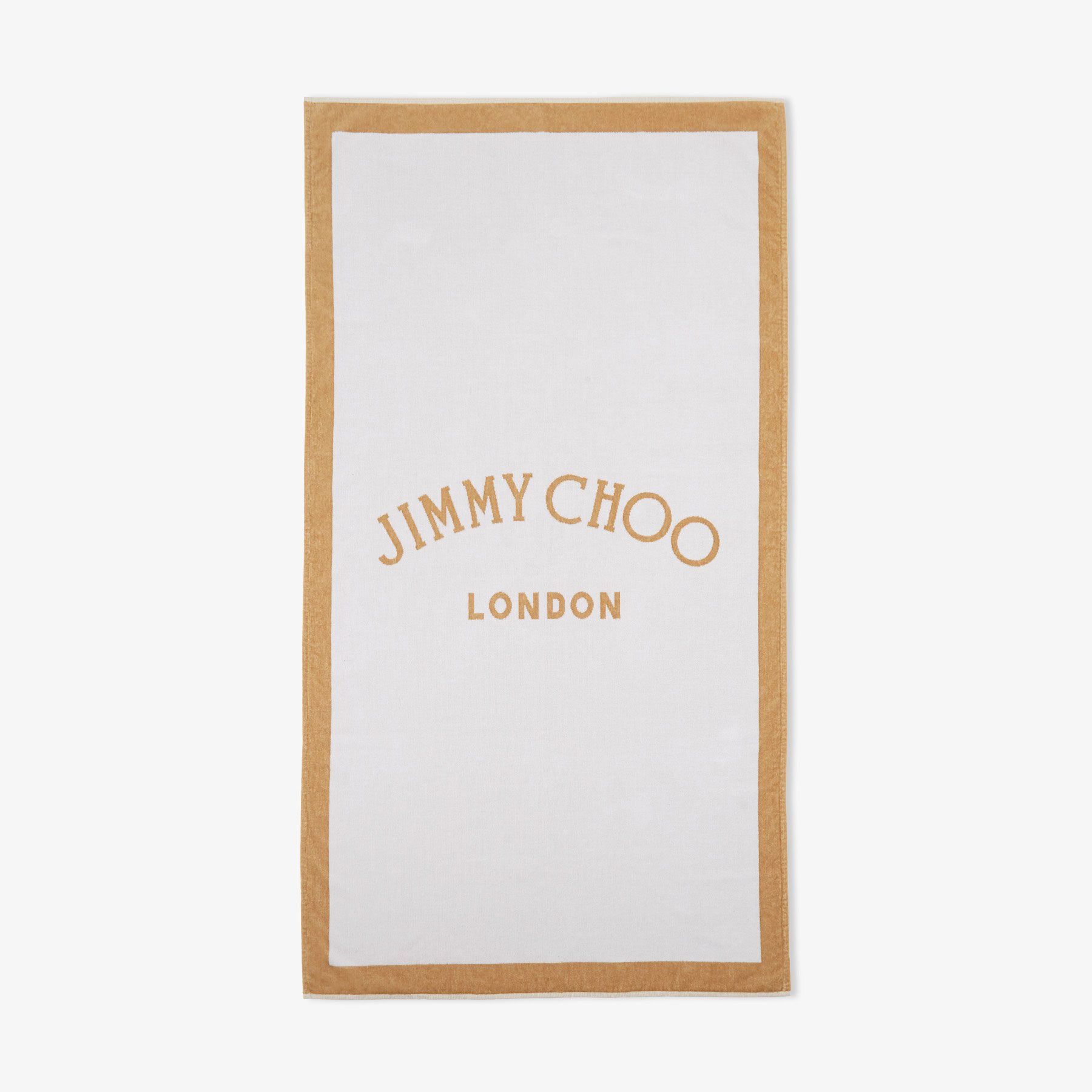 拿铁色自然色拼色棉质沙滩巾| JC BEACH | 2023沙滩系列| JIMMY CHOO ROA