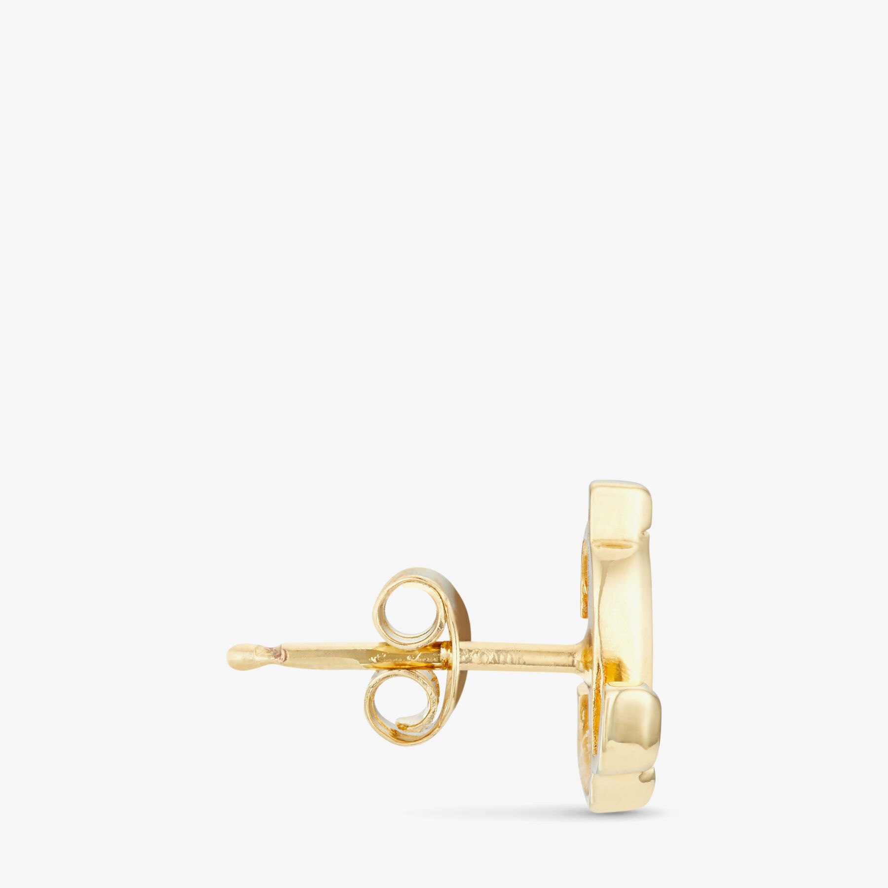 Gold side sales stud earrings